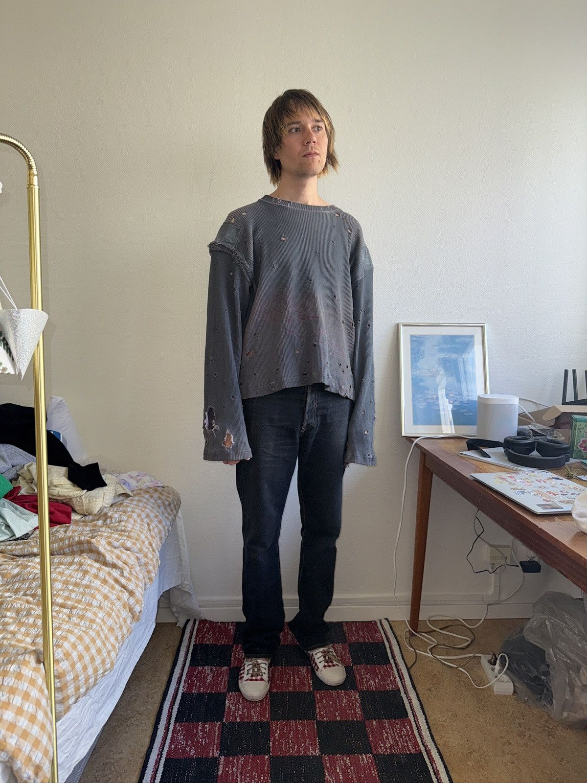 Acne Studios Acne Studios Distressed Military Sweater Size US S / EU 44-46 / 1 - 3 Thumbnail