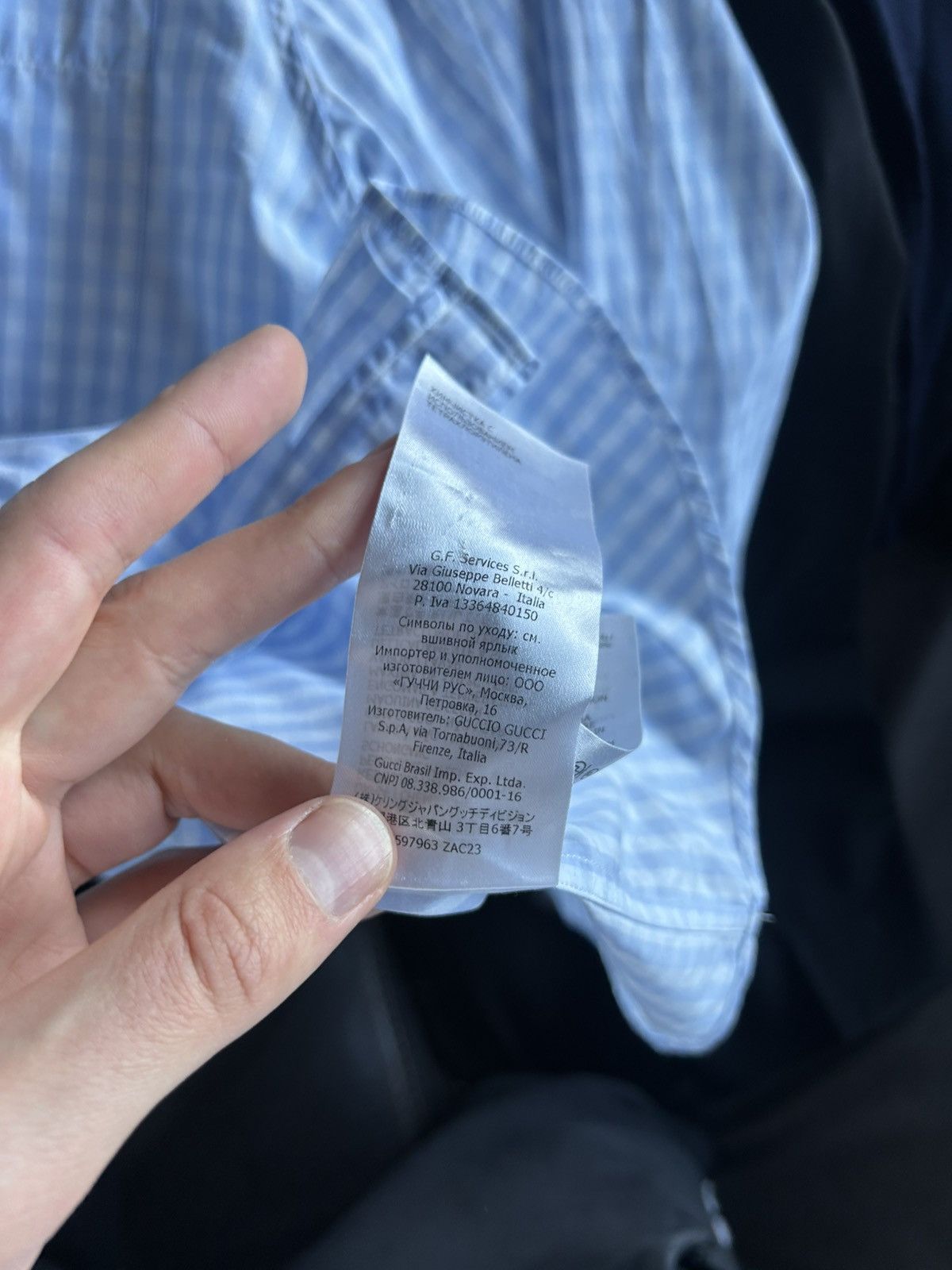 Gucci Gucci Blue Gingham Shirt with Bee Cuff Patch Size US M / EU 48-50 / 2 - 15 Thumbnail