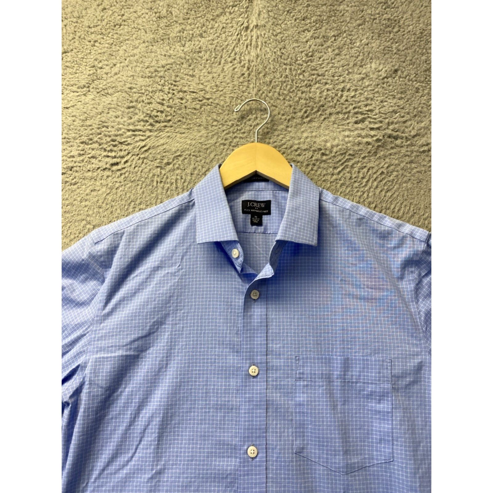 J.Crew J.CREW Flex Button Shirt Mens MEDIUM Light Blue Check Long Sleeve Button-Up Casual Regular Oxford Stretch Modern Classic Size US M / EU 48-50 / 2 - 3 Thumbnail