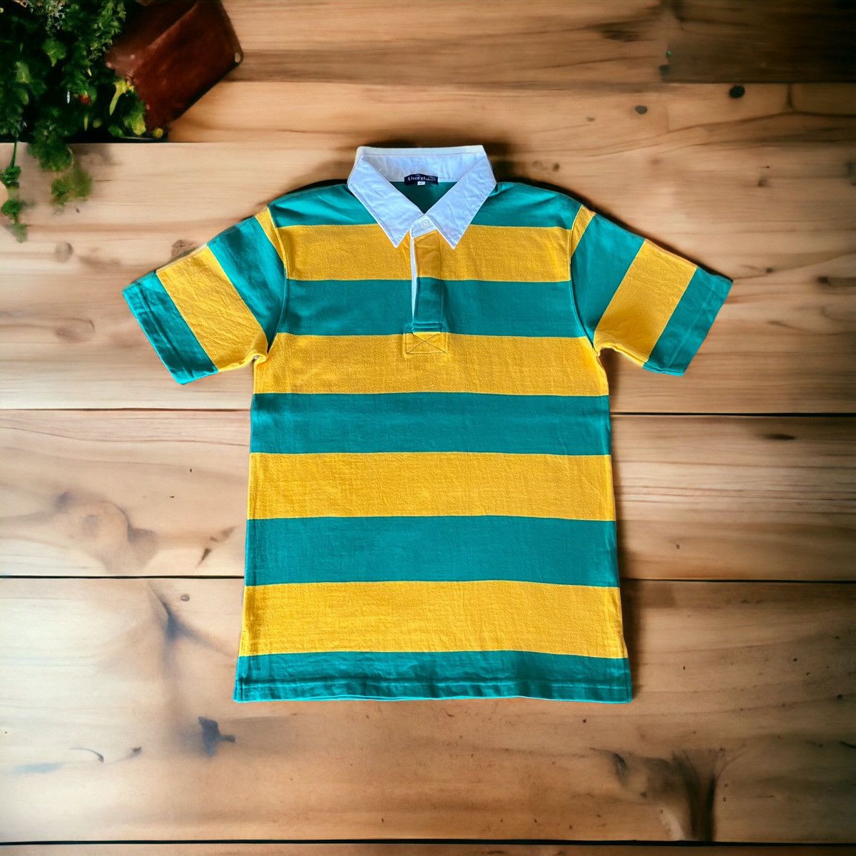 Designer Vintage Japan Brand Livre Claire Striped Polo Tee Size US S / EU 44-46 / 1 - 1 Thumbnail
