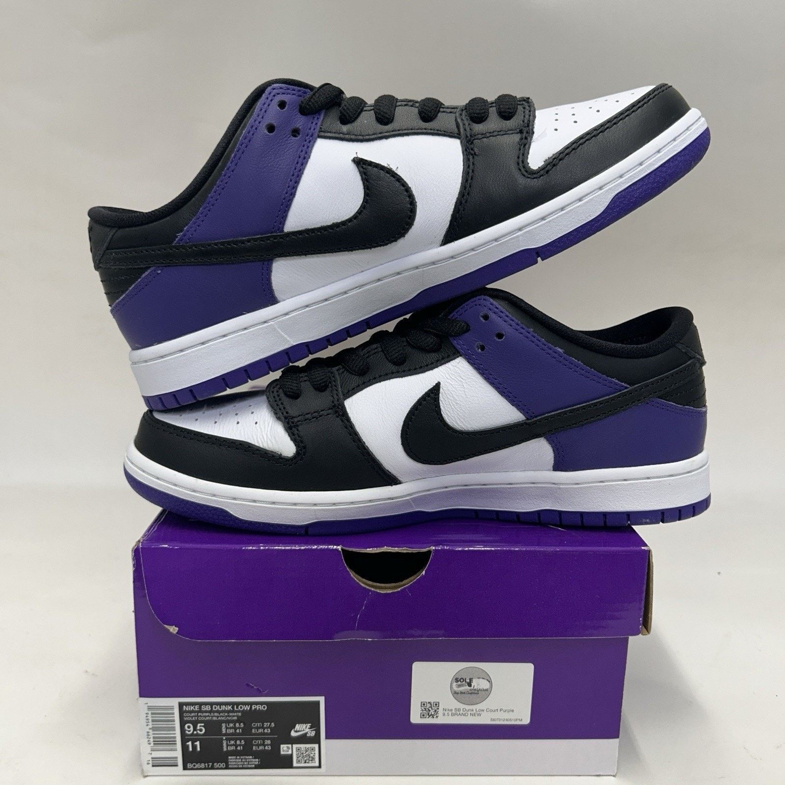 Nike Nike SB Dunk Low “Court Purple” Sneakers BQ6817-500 New Size US 9.5 / EU 42-43 - 3 Thumbnail