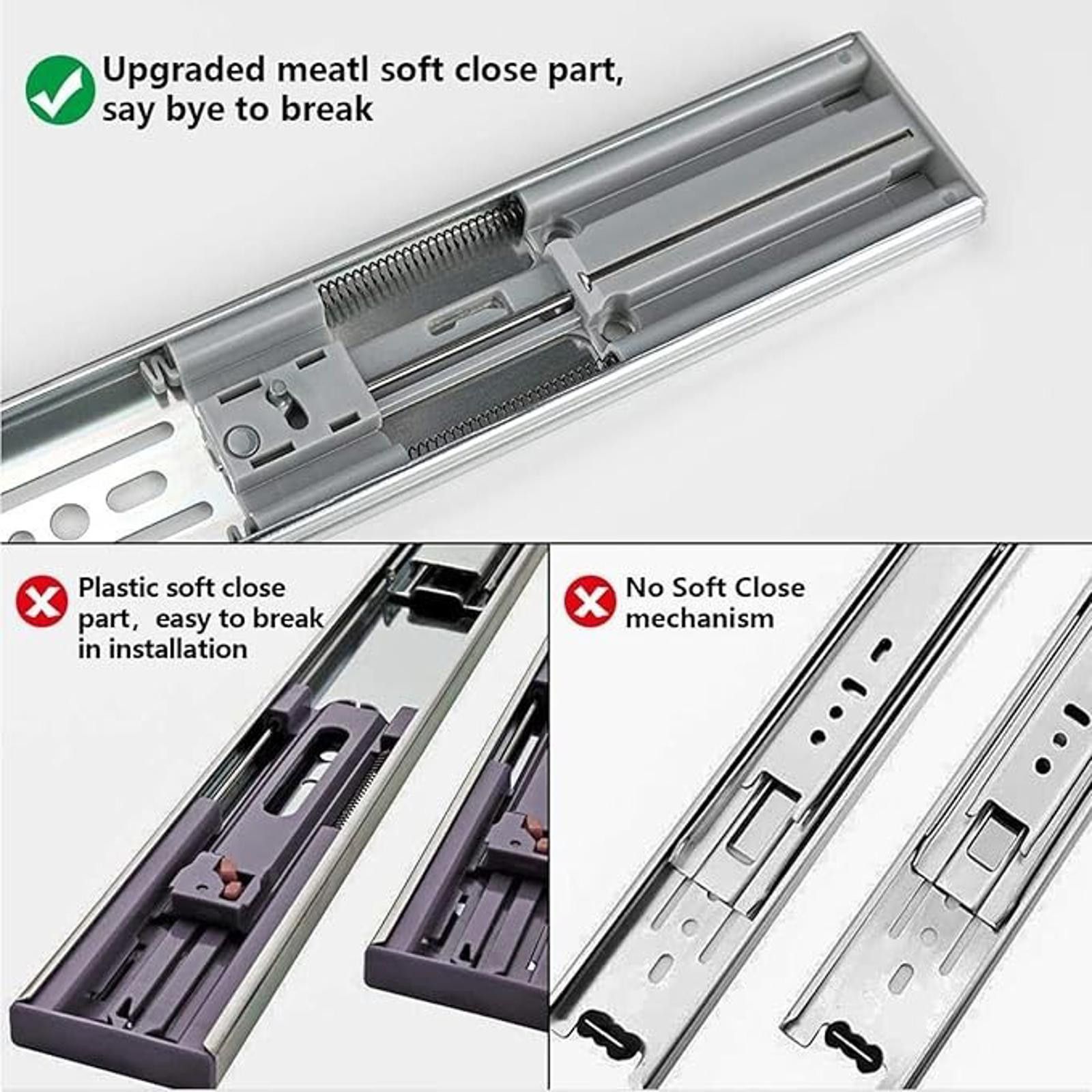 Other Lontan, 12in 3-Fold Soft-close Ball Bearing Drawer Slide - 2 Size ONE SIZE - 2 Thumbnail