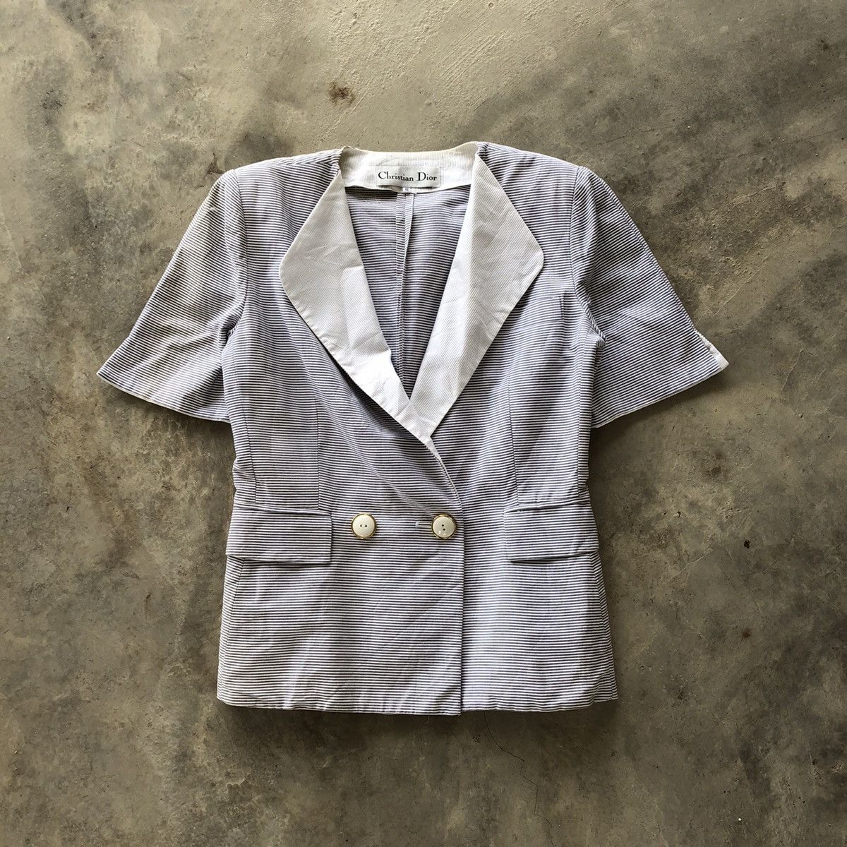 image of Christian Dior Monsieur x Dior Christian Dior Double Breasted Stripe Blazer in White, Women's