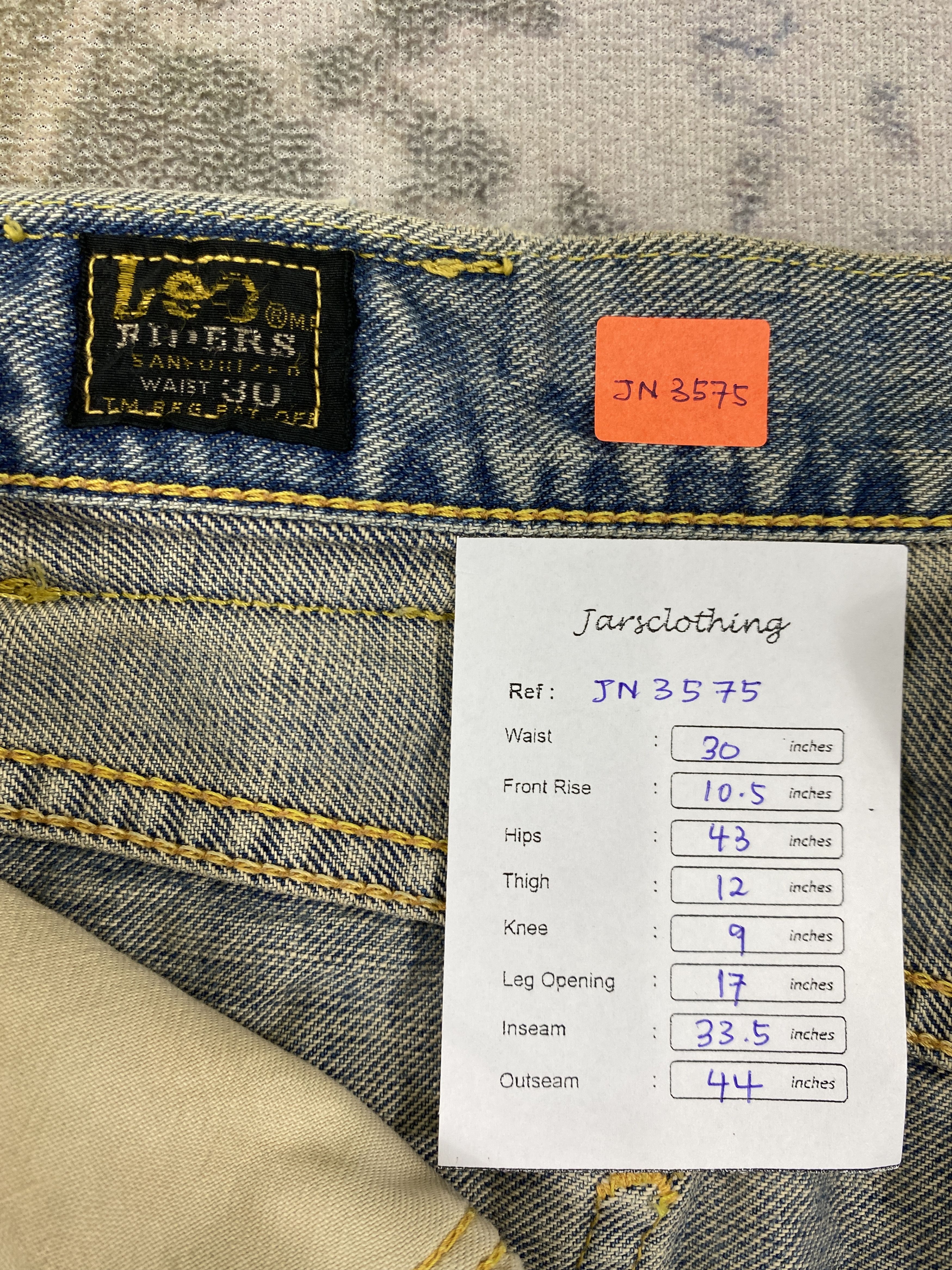 If Six Was Nine Redline Vintage Lee Jeans 30x33.5 Denim- JN3575 Size US 30 / EU 46 - 8 Thumbnail