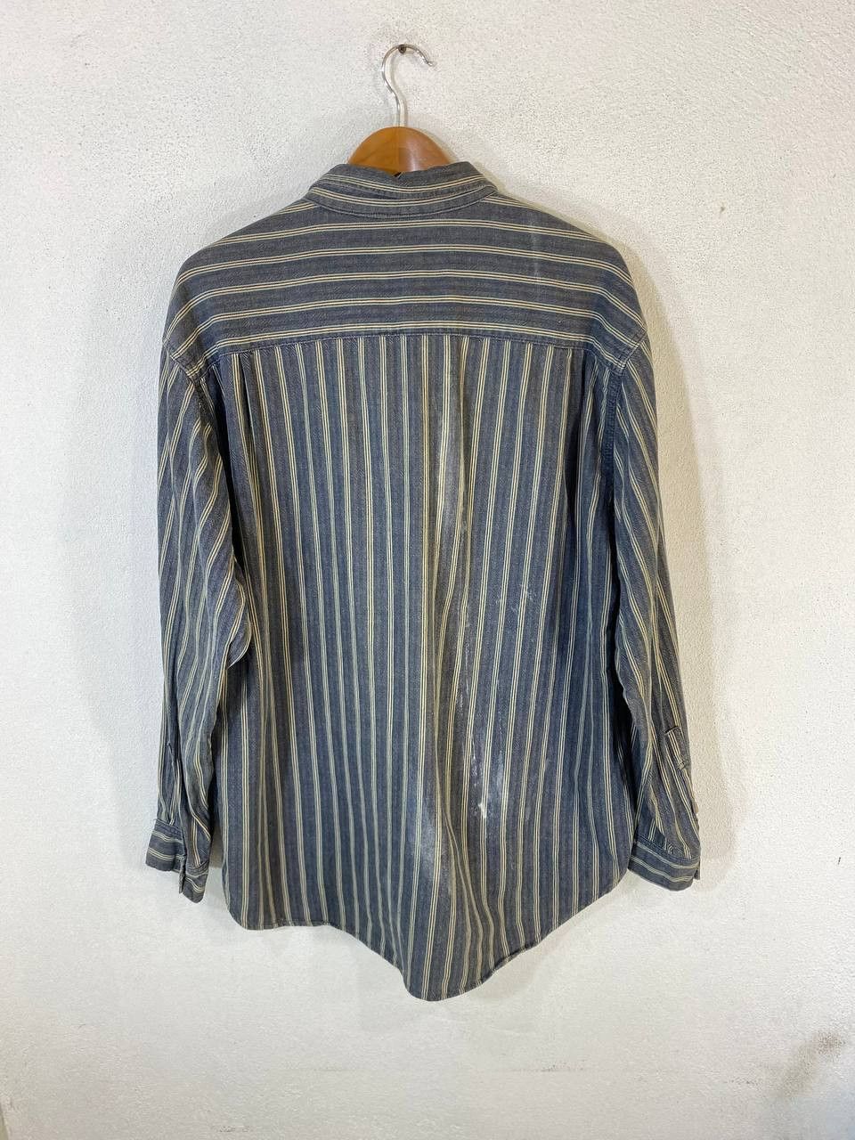 Japanese Brand vintage blue way hickory stripe shirt nice design Size US L / EU 52-54 / 3 - 7 Thumbnail
