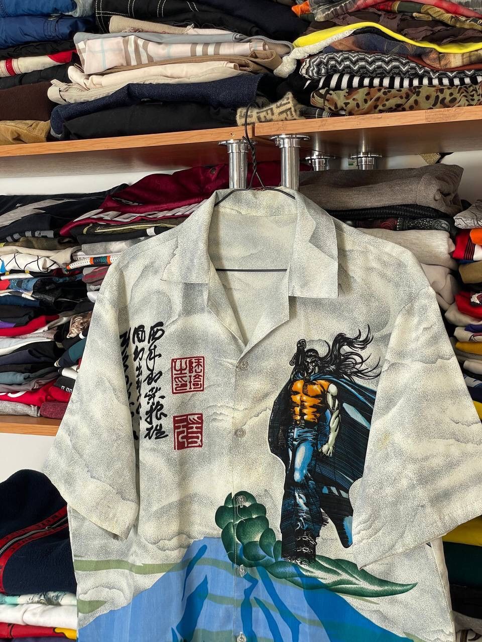 Other Vintage 90s Man’s Crazy Japan Dragon Print Shirt Button Up Size US L / EU 52-54 / 3 - 7 Thumbnail