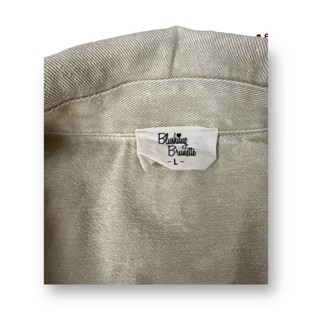 Other Blushing Brunette Snap Button Oversized Denim Shirt Size Lar Size L / US 10 / IT 46 - 3 Thumbnail