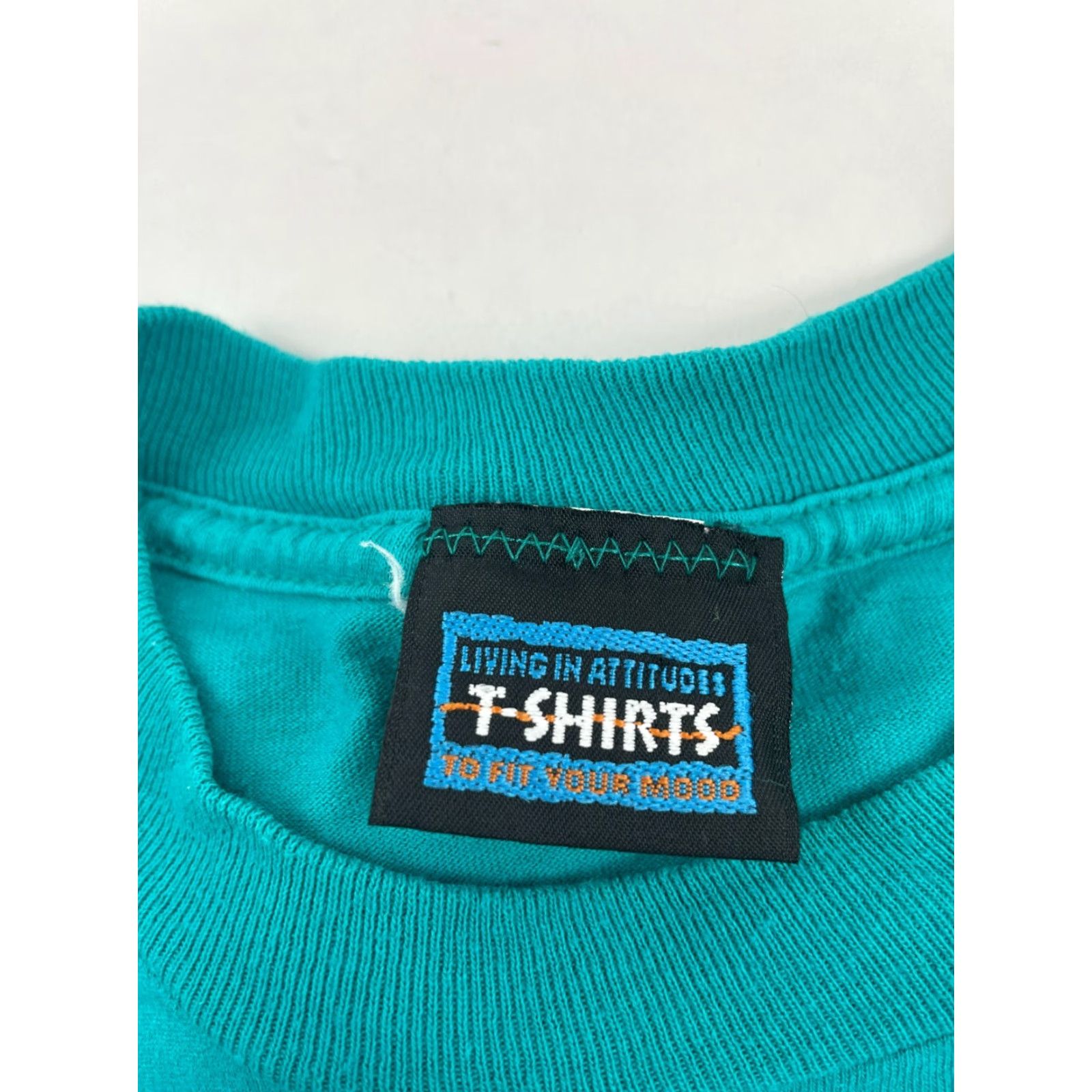 Vintage Living In Attitudes T-shirt Mens Large Turquoise "Whatever Facial Expression" Shirt Regular Breathable Funny Size US L / EU 52-54 / 3 - 7 Thumbnail