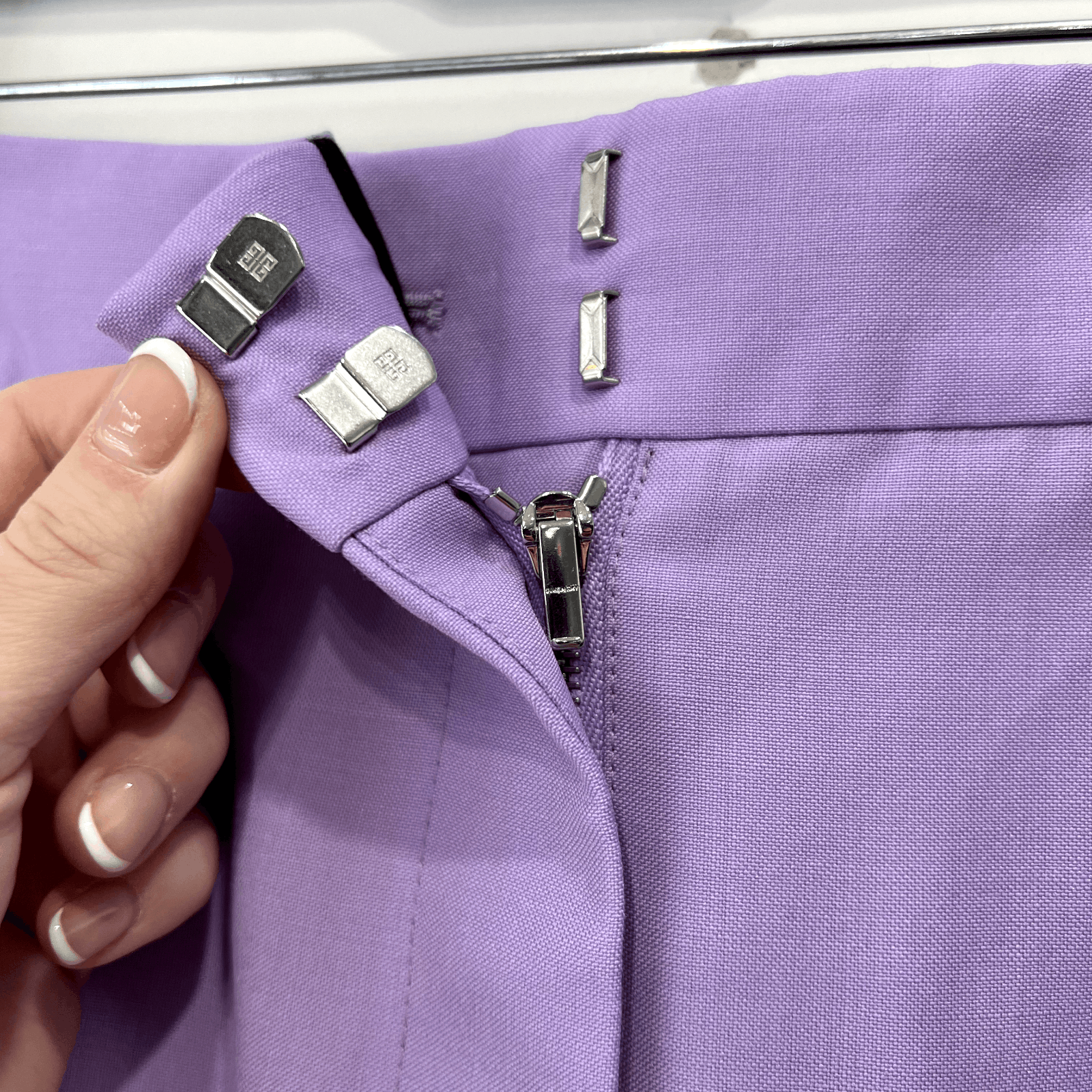Givenchy NWT $3,975 FW21 RUNWAY Lilac Padlock Jacket Pant Suit Set Size 27" / US 4 / IT 40 - 18 Thumbnail