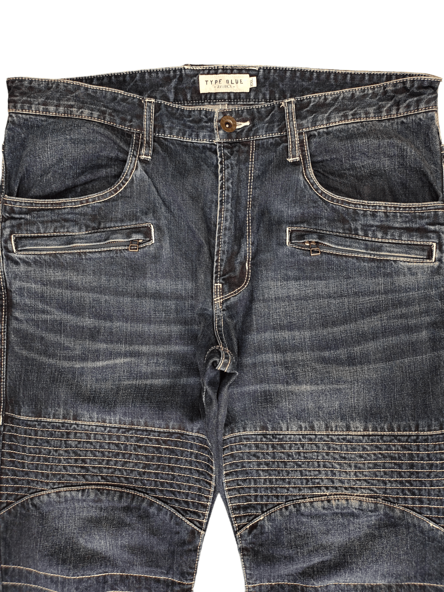 Avirex Avirex Type Blue Double Knee Denim Jeans Size US 37 - 2 Thumbnail