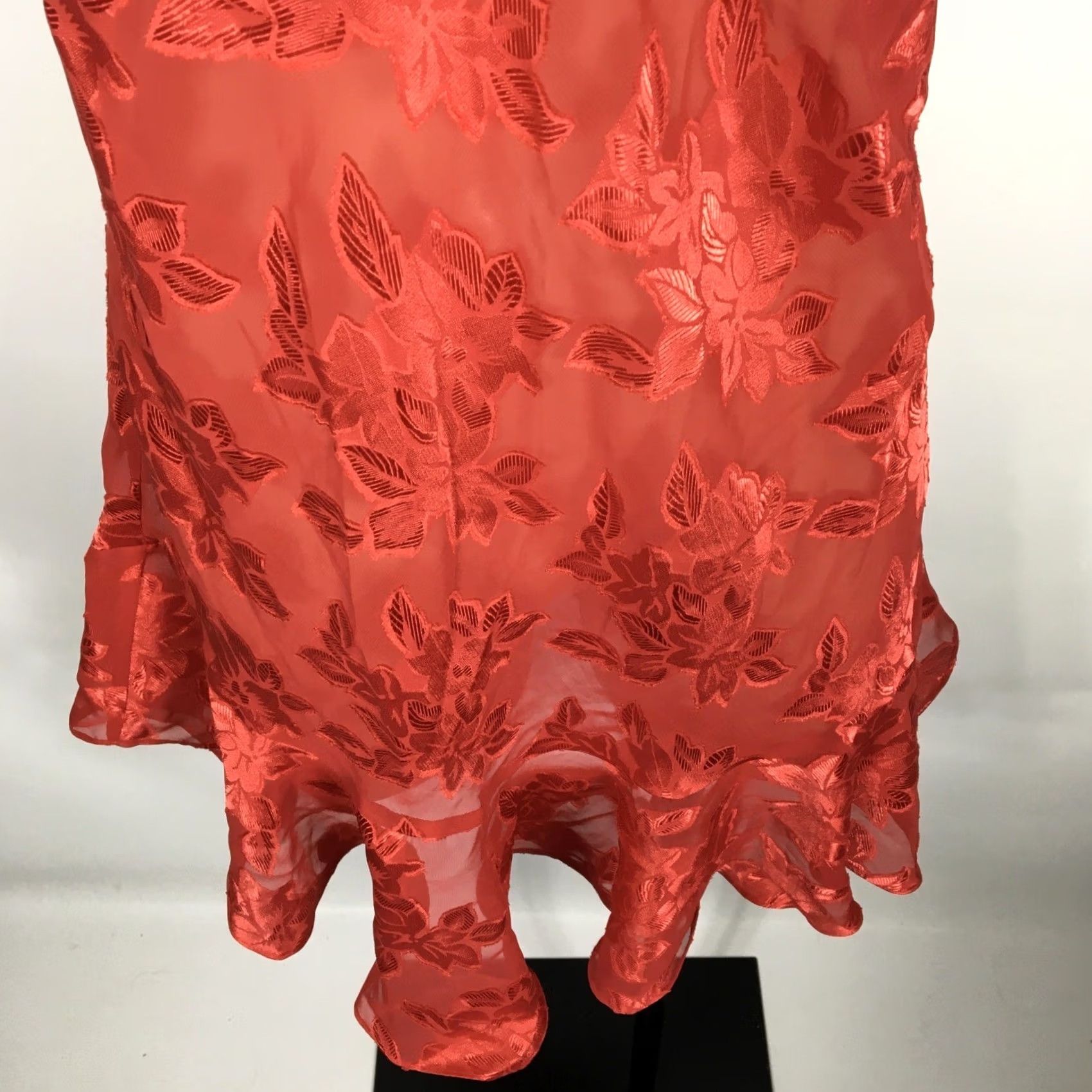 Vintage VTG 90s y2k Honors Intimates Floral Roses Sheer Lace Sexy Chemise Lingerie Gown Red Size S Womens Size ONE SIZE - 4 Thumbnail