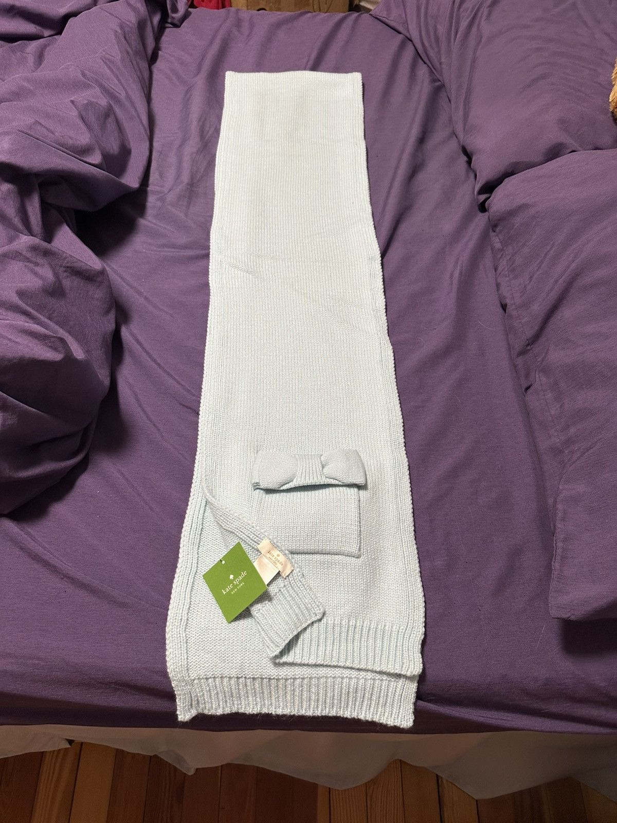 Kate Spade light turquoise kate spade scarf. never worn Size ONE SIZE - 3 Thumbnail