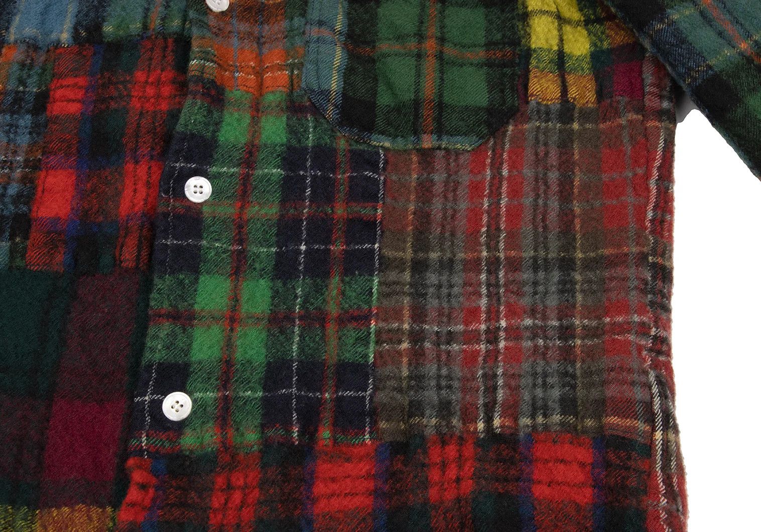 Junya Watanabe Wool Felted Check Crazy Pattern Long Sleeve Shirt Green Size US XS / EU 42 / 0 - 11 Thumbnail
