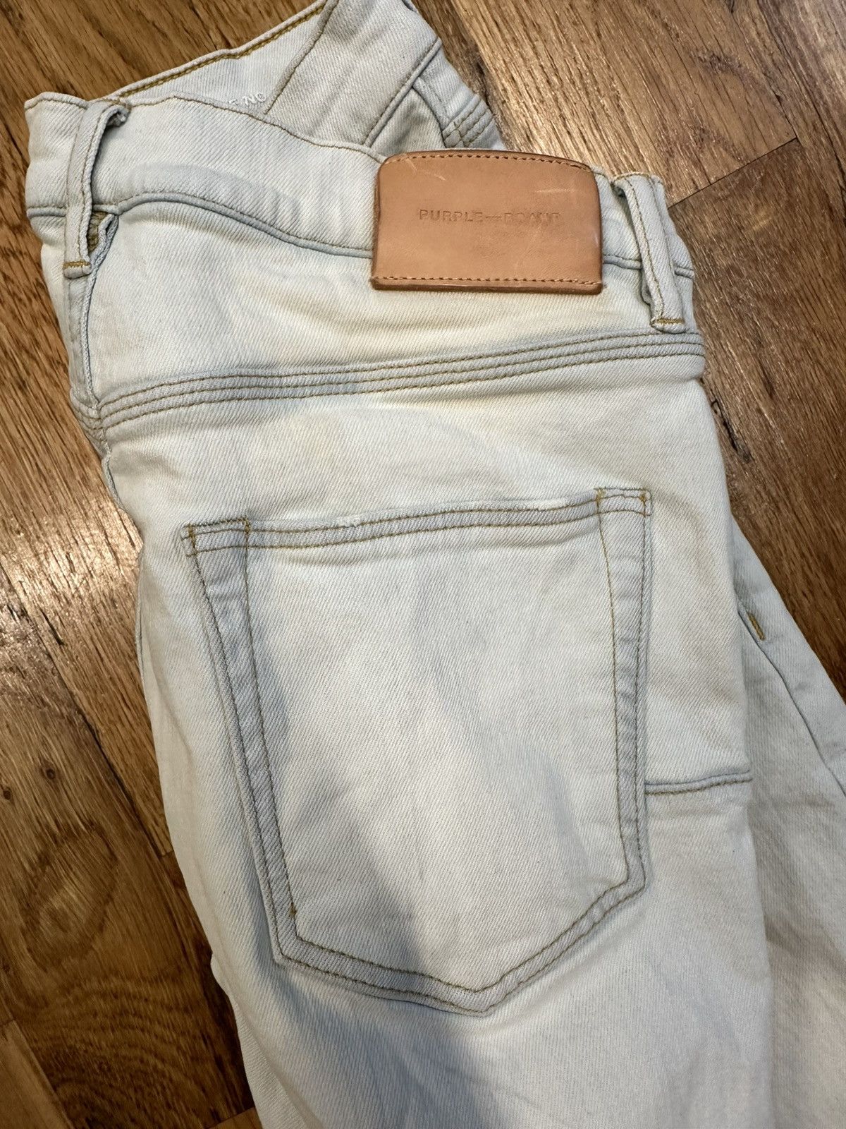 Purple Brand Purple Brand Stitched Holed Blue Lightwash Denim Size 30 Size US 30 / EU 46 - 5 Thumbnail