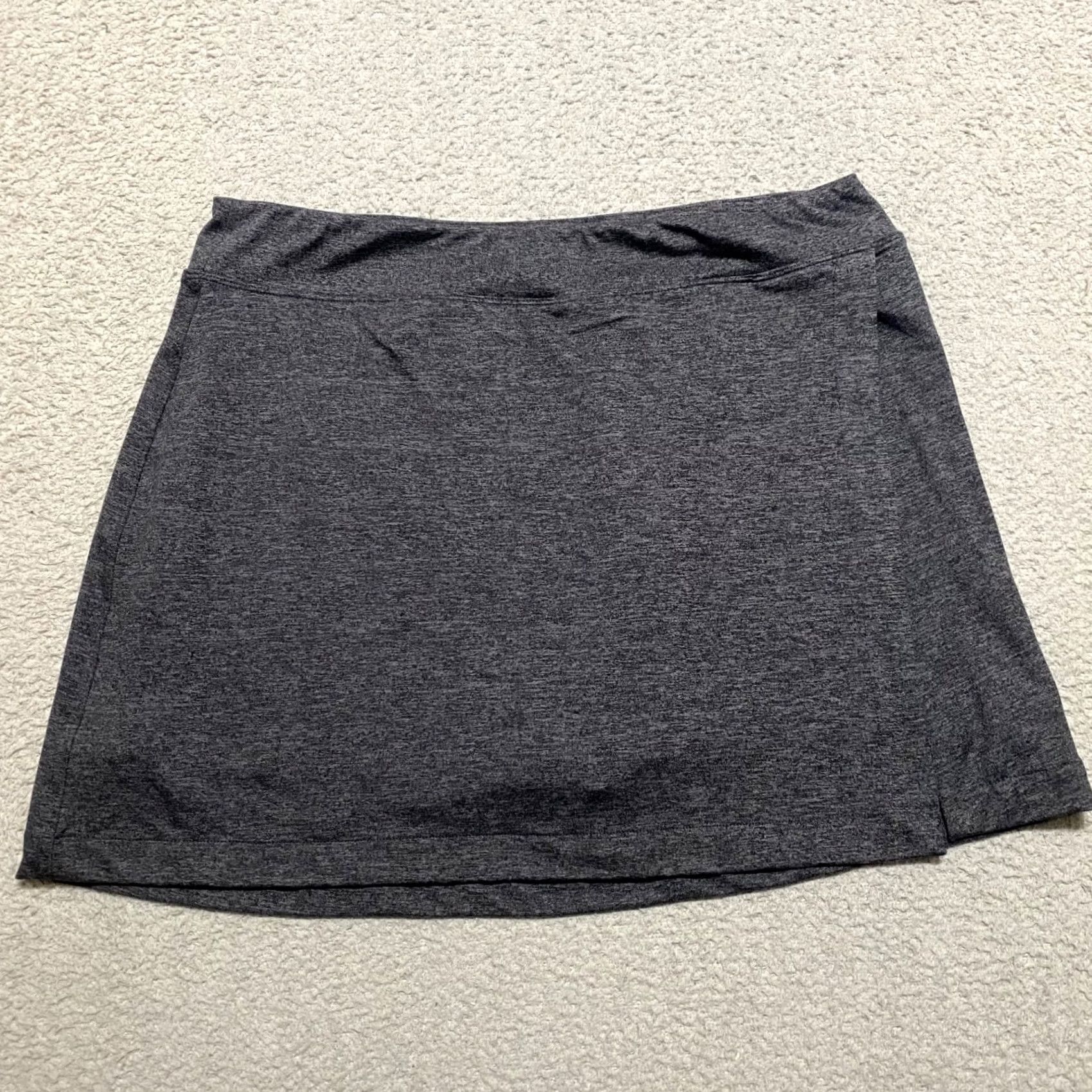 Quince Quince Skort Women's Large Heather Gray Ultra Soft Side Slit Short Polyester Pull On Casual Size L Gray 90s? Size 36" / US 14 / IT 50 - 2 Thumbnail