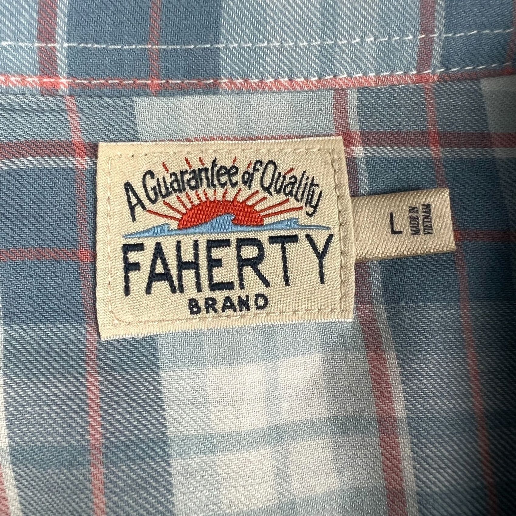 Faherty Faherty Shirt Flannel Long Sleeve Blue White Plaid Large Mens Cloud Cotton Button-Up Casual Travel Size US L / EU 52-54 / 3 - 3 Thumbnail