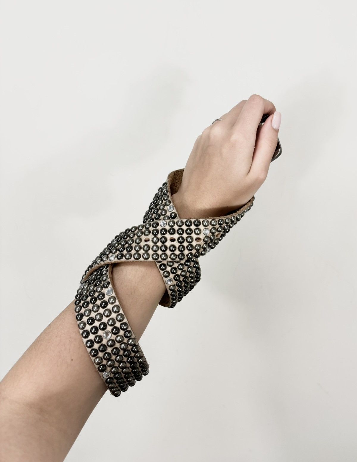 B.B. Simon Vintage B.B. Simon Style Avant Garde Studded Leather Belt Size ONE SIZE - 2 Thumbnail