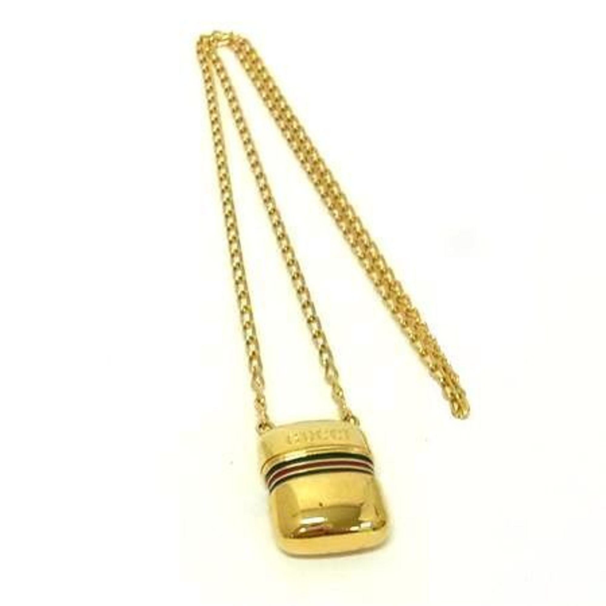 Gucci GUCCI Old Gucci Shelly Line Metal Gold Necklace for Men and Women, Pill Case Size ONE SIZE - 1 Thumbnail