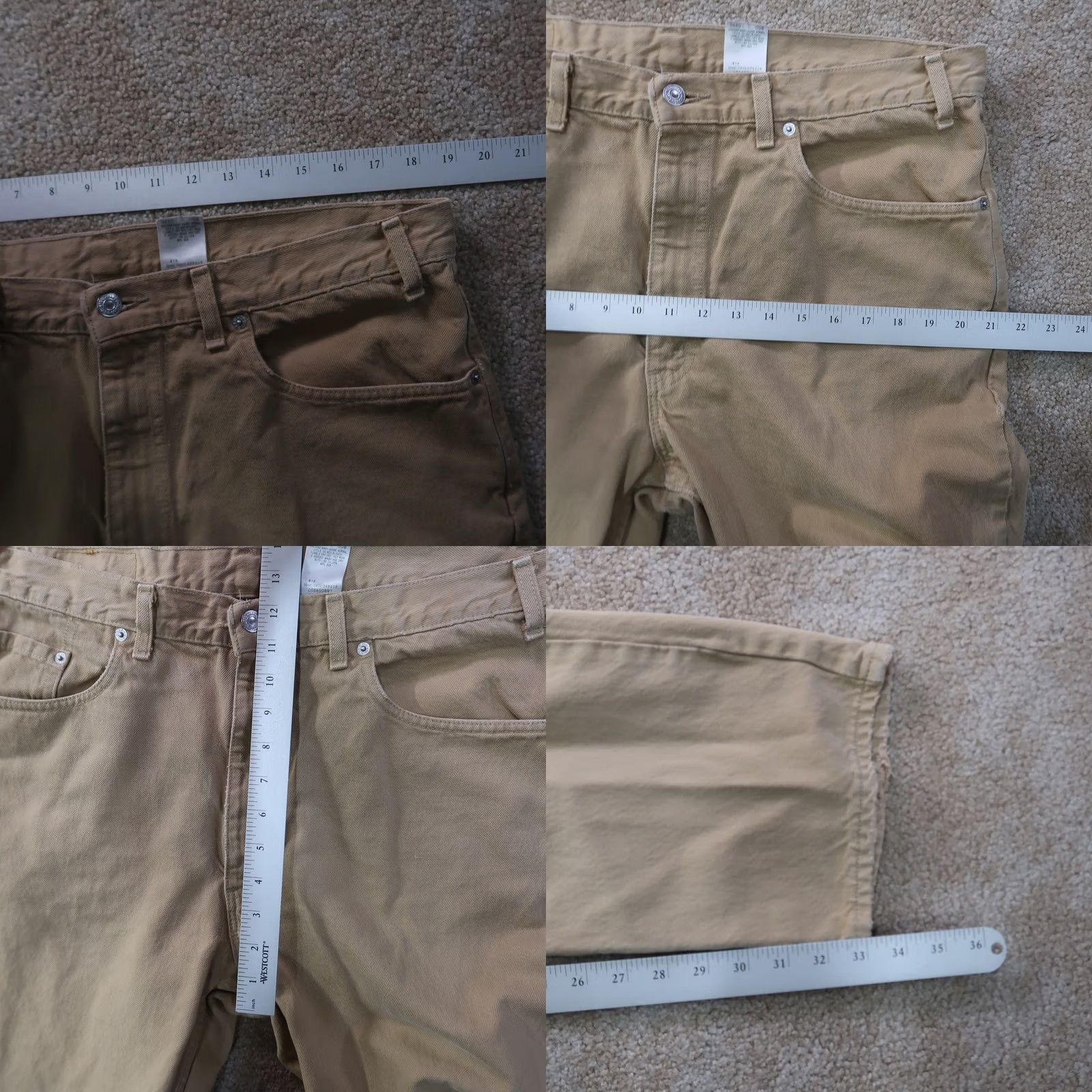 Levi's VINTAGE Levi's 550 Jeans Men 38x34 Beige Denim Made in USA Relaxed Straight 5-Pocket Belt Loops Zipper Vintage Mens Jeans Size US 38 / EU 54 - 9 Thumbnail