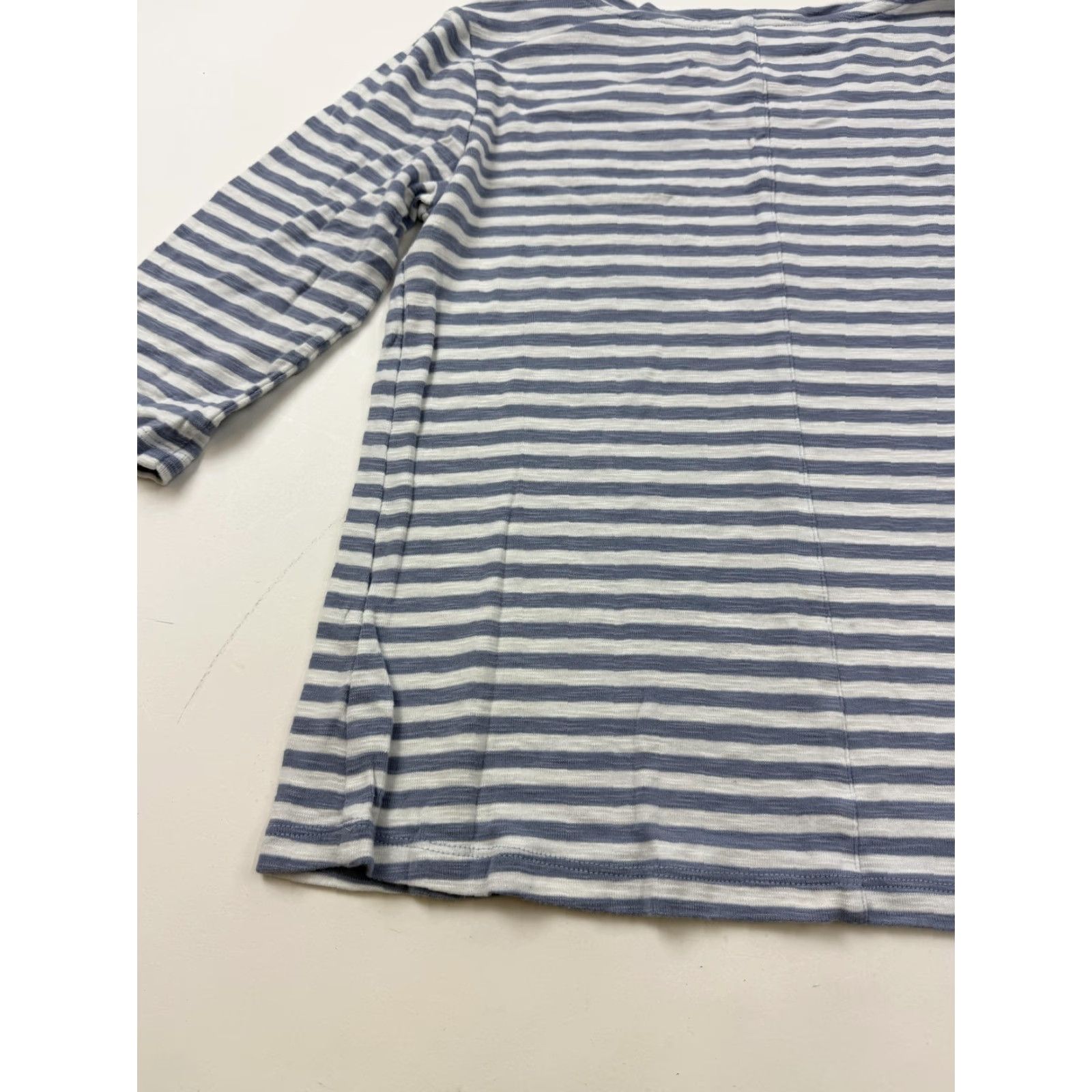 NIC+ZOE NIC+ZOE Shirt Womens M Blue Stripe Boat Neck 3/4 Sleeve Top Size M / US 6-8 / IT 42-44 - 7 Thumbnail