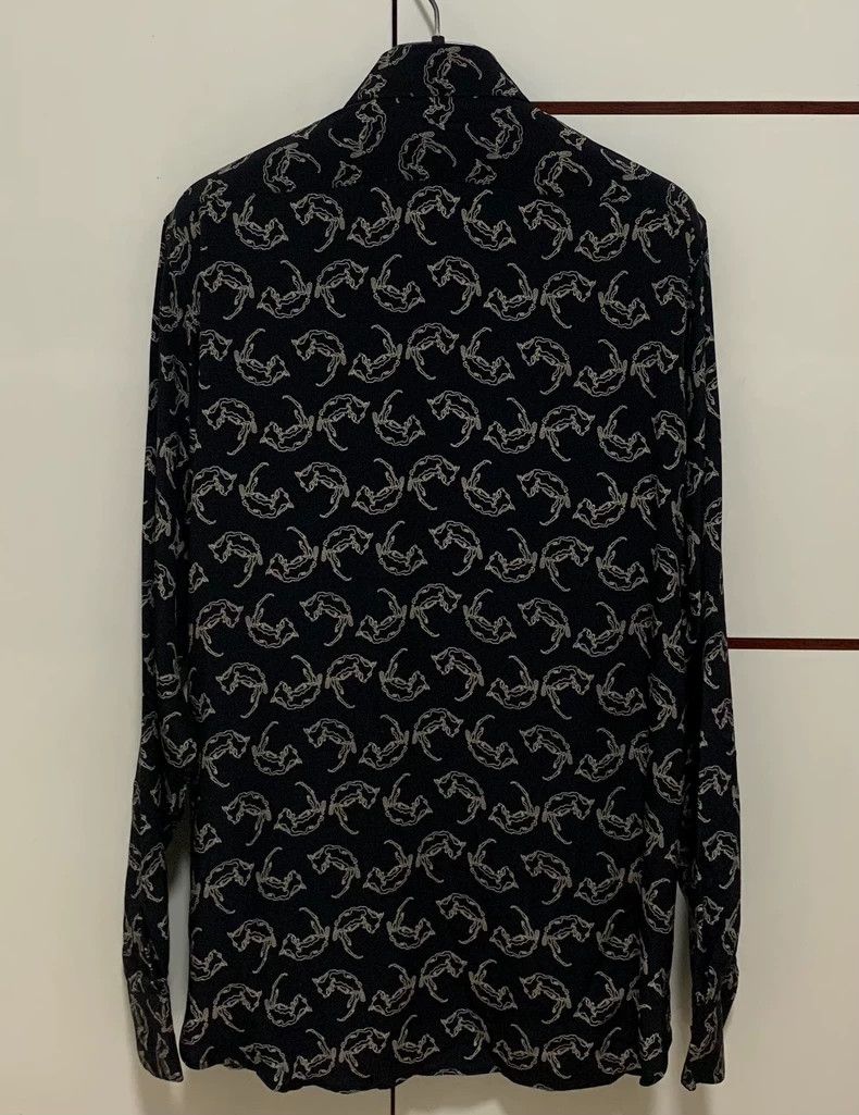 Yves Saint Laurent Saint Laurent 13fw Fox Print Silk Shirt 2502-Nextarrow Size US XXS / EU 40 - 2 Thumbnail
