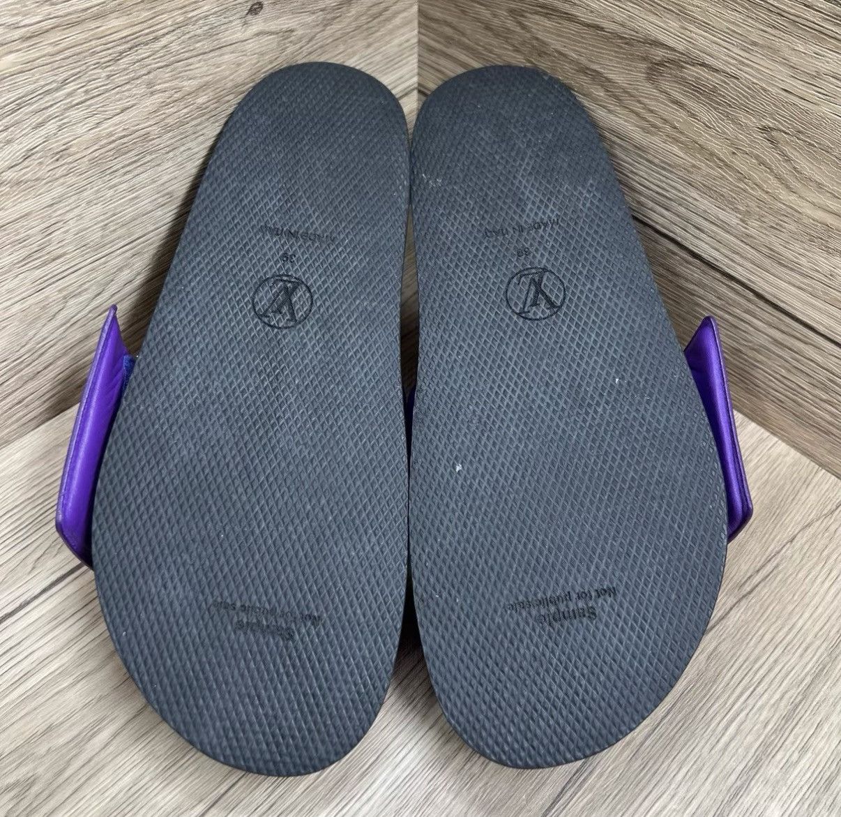 Louis Vuitton Louis Vuitton Comfort Purple & Pink Logo Slippers J41 Size US 4 / IT 34 - 5 Thumbnail