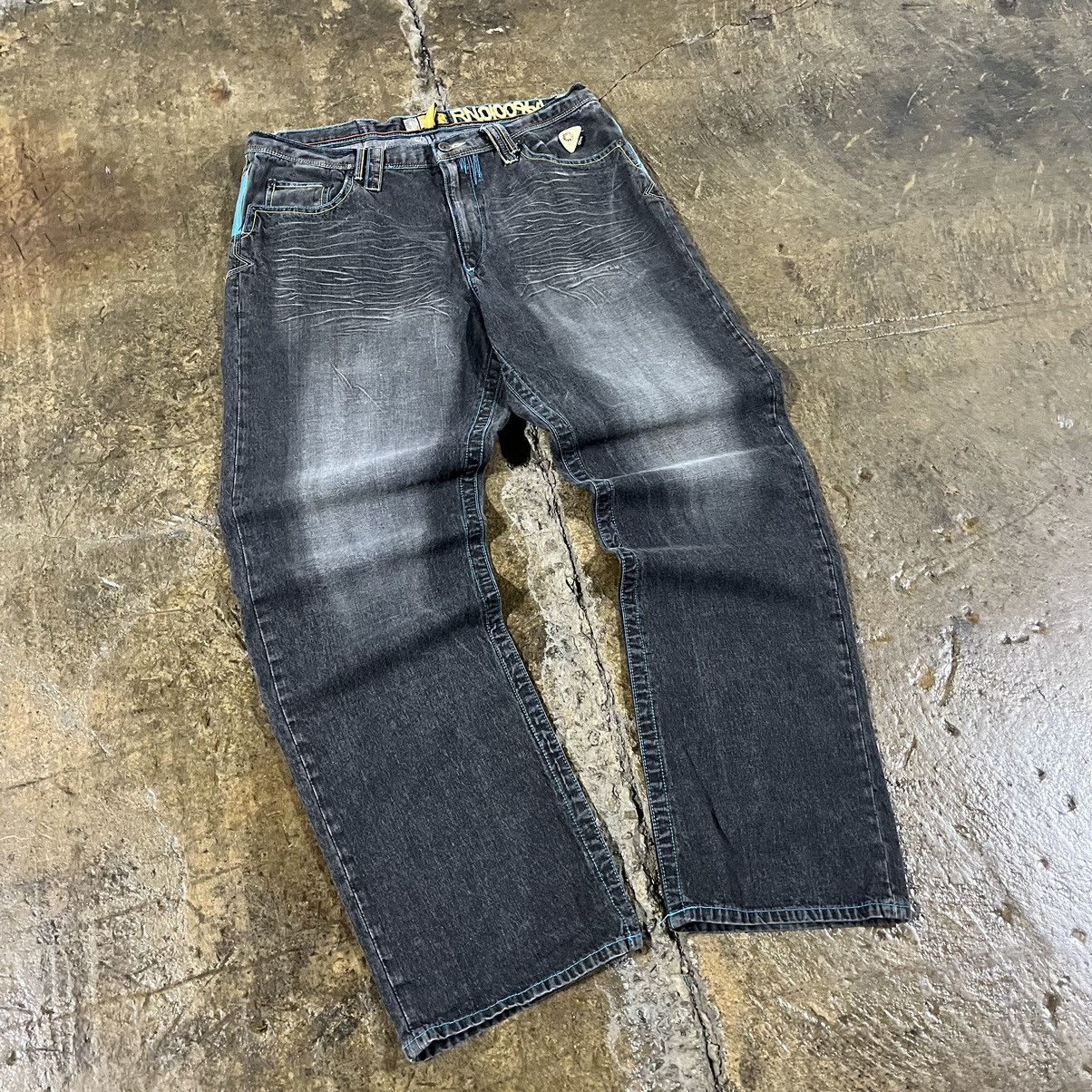 Ed Hardy × JNCO × Vintage Crazy Y2K Akademiks Jeans Baggy Embroidered Skater Wide Leg Size US 38 / EU 54 - 7 Thumbnail