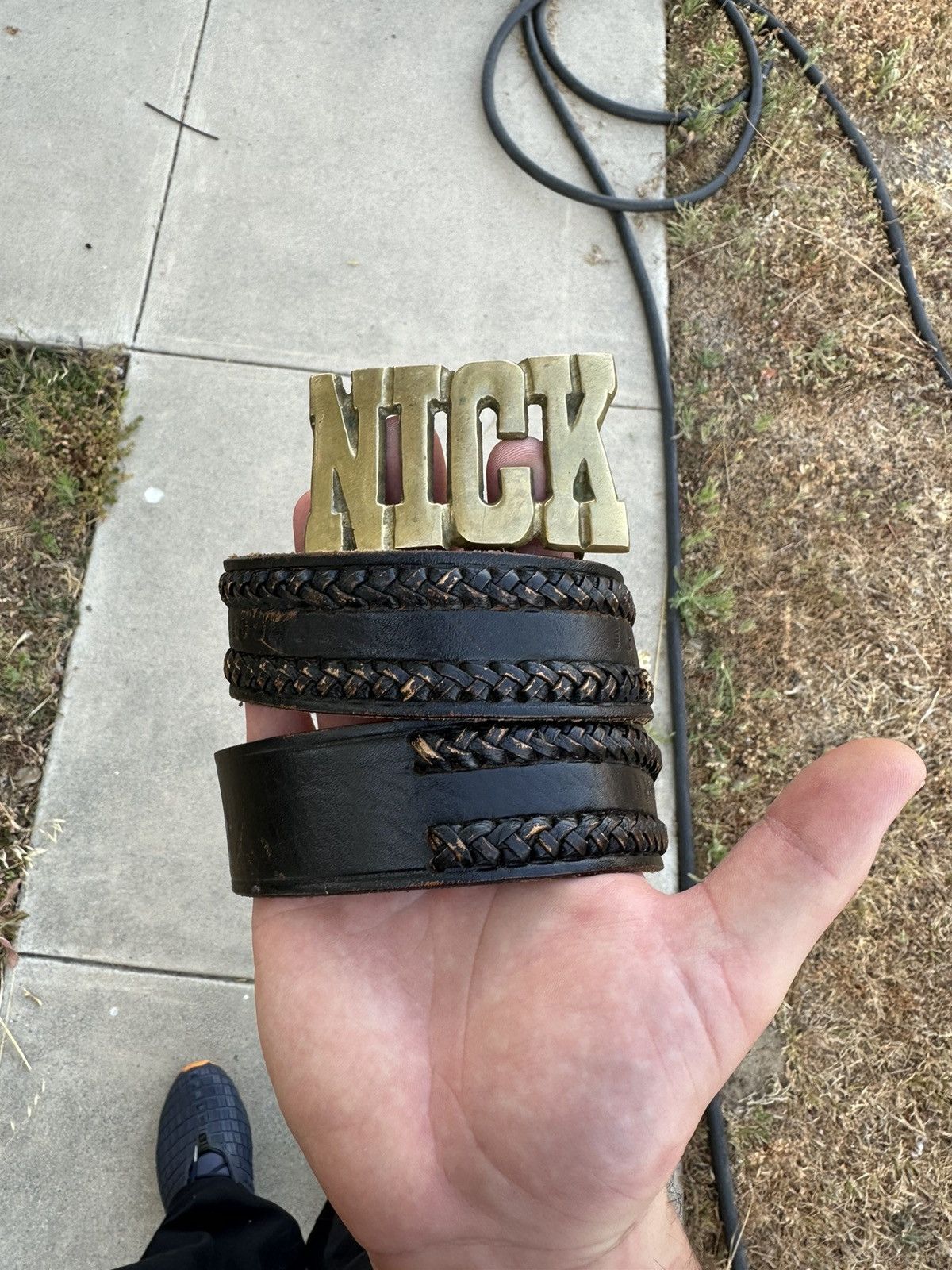 Handmade × Vintage Solid brass “NICK” belt Size 34 - 1 Thumbnail