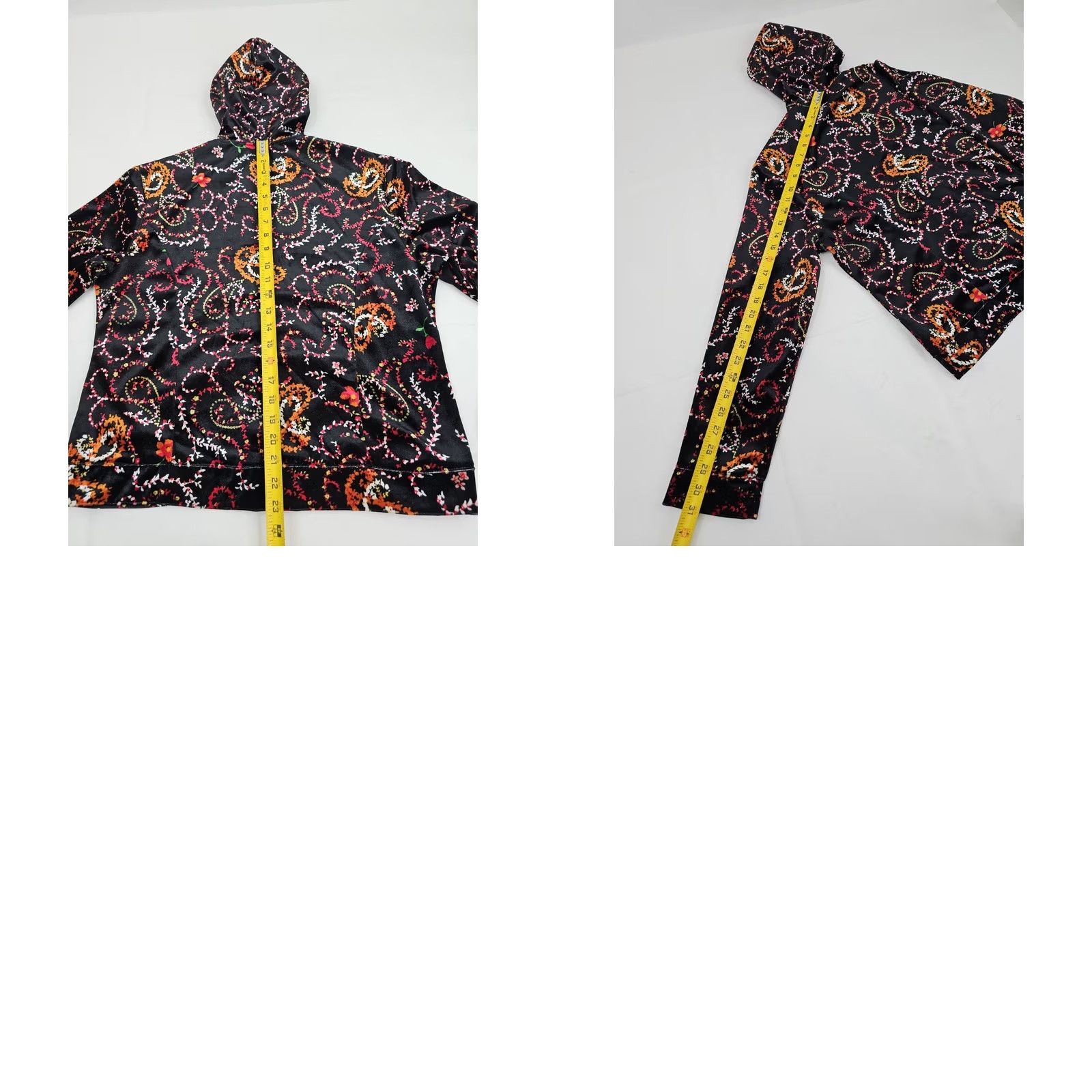 Velvet Robert Louis Silk Blend Floral Hoodie Jacket Women L Velvet Soft Zip Front Colorful Flower - Blazer Style, Hooded, Multicolor Size L / US 10 / IT 46 - 8 Thumbnail