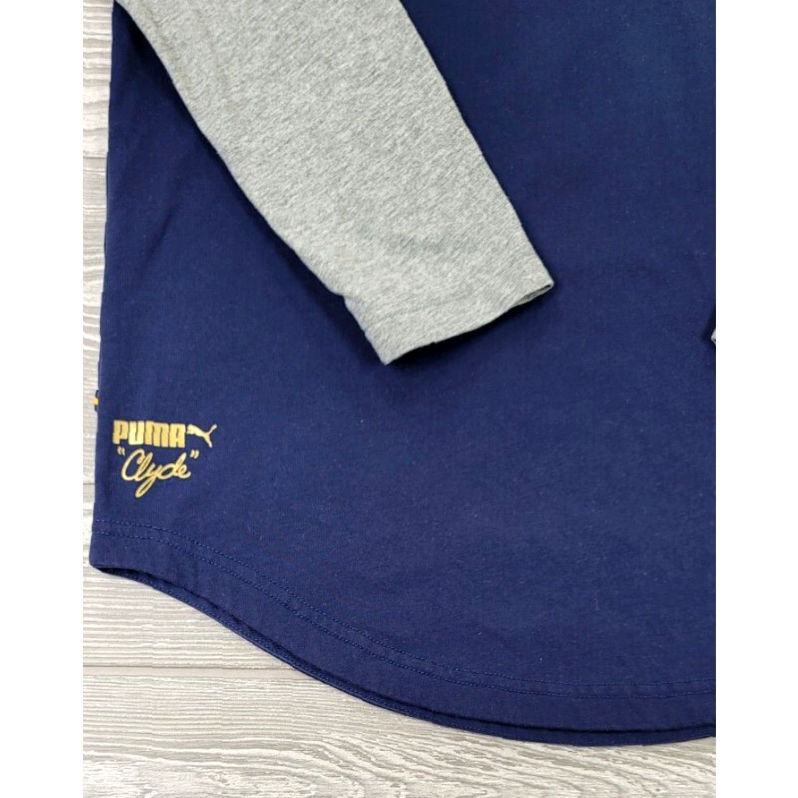 Puma PUMA Shirt Adult S Blue Clyde Spell Out Logo Clyde Fly Mens Long Sleeve Size US S / EU 44-46 / 1 - 5 Thumbnail