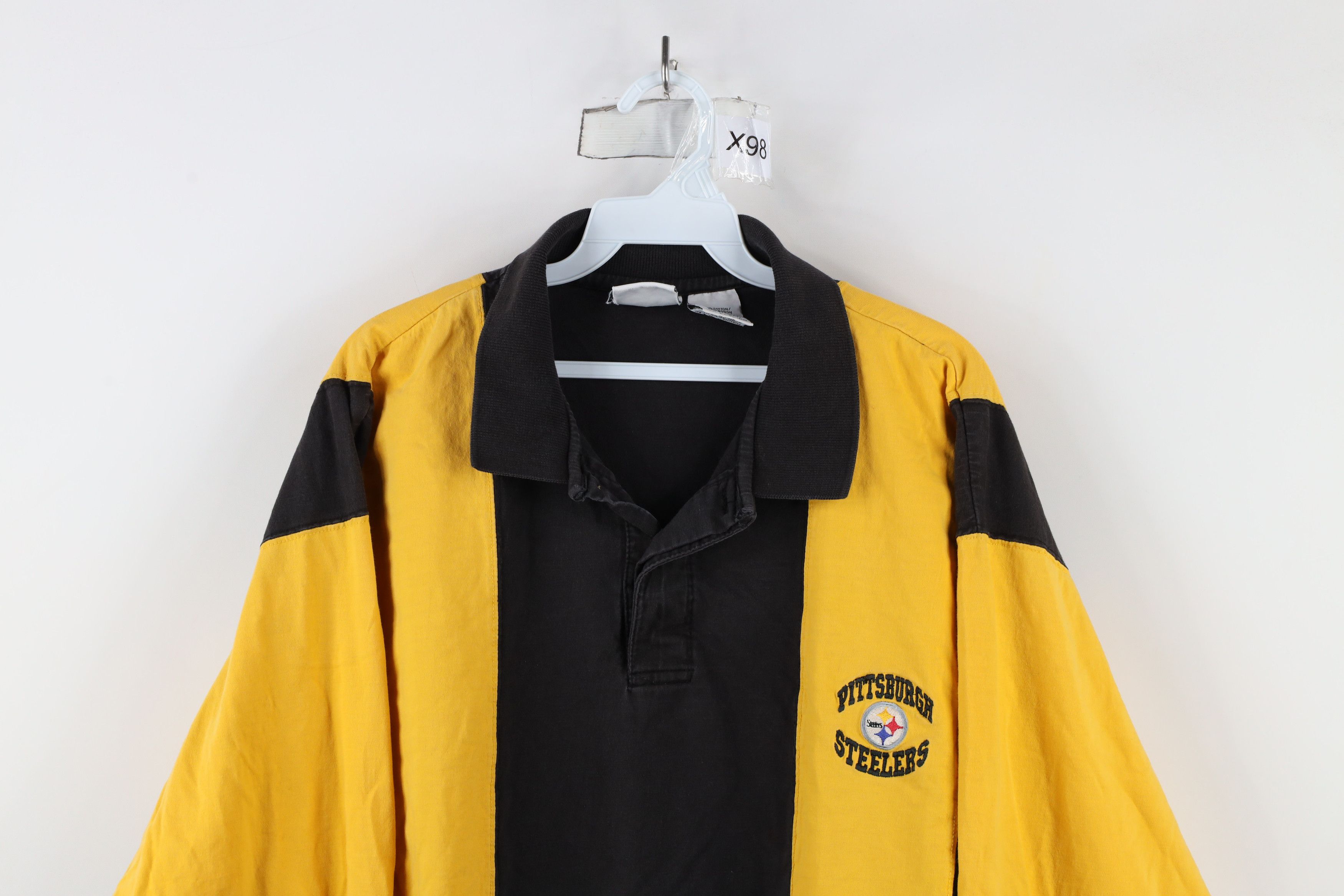 Vintage Vintage 90s Pittsburgh Steelers Football Long Sleeve Polo Size US XL / EU 56 / 4 - 2 Thumbnail