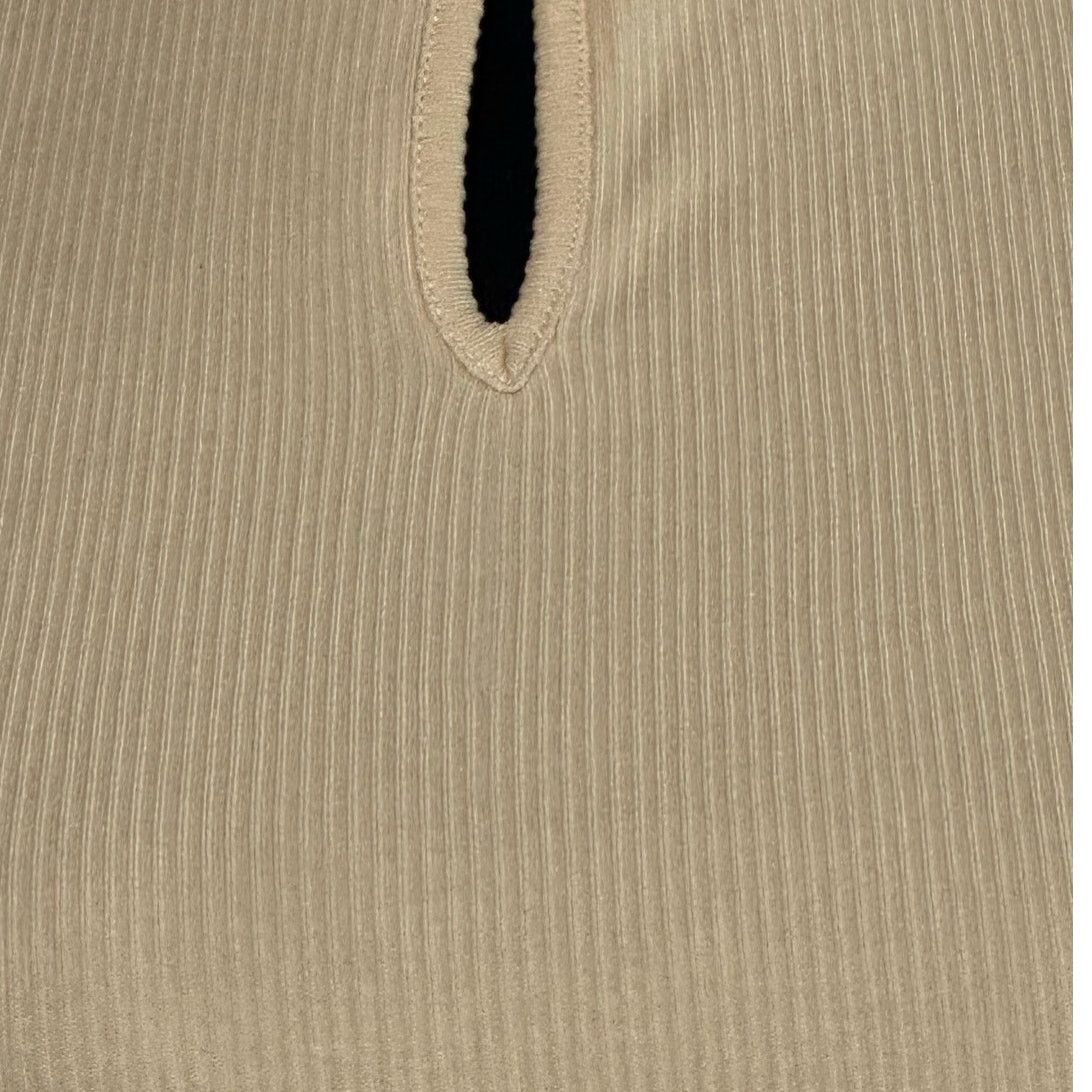 REVOLVE H:ours beige short sleeves open back bodysuit size small Size S / US 4 / IT 40 - 6 Thumbnail