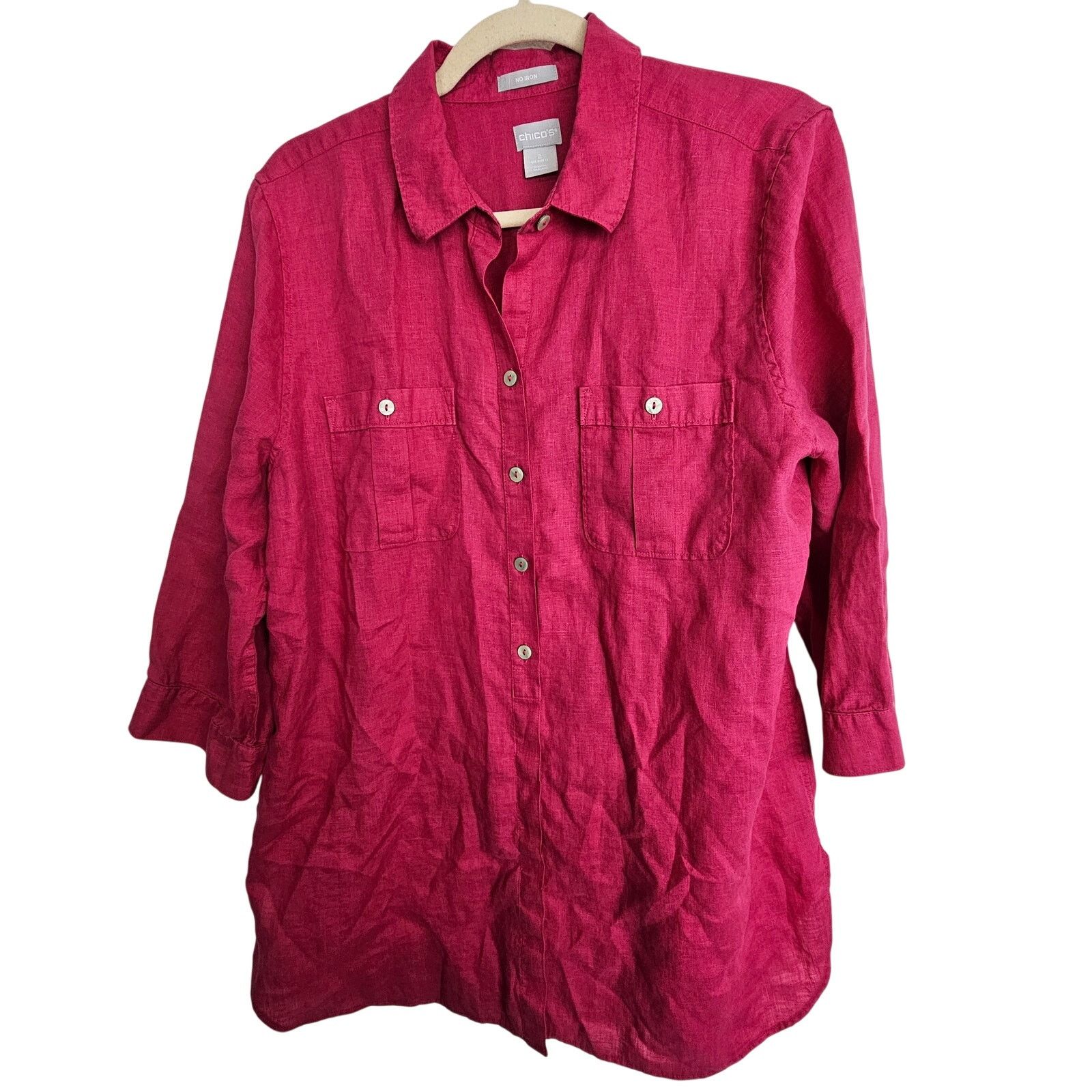 Chicos Chicos Womens Linen Tunic Size 12 Lagenlook Resortwear Beach Size XL / US 12-14 / IT 48-50 - 1 Thumbnail