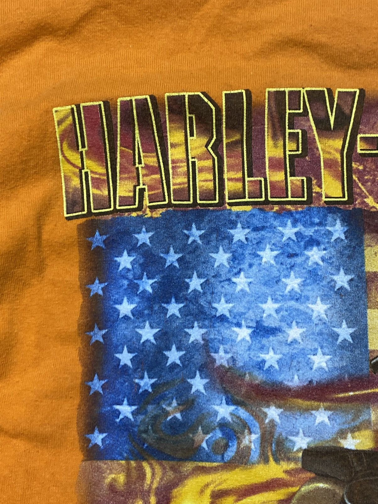 Harley Davidson 2000s Harley Davidson T-Shirt Graphic Print Orange USA Sz M Size US M / EU 48-50 / 2 - 3 Thumbnail
