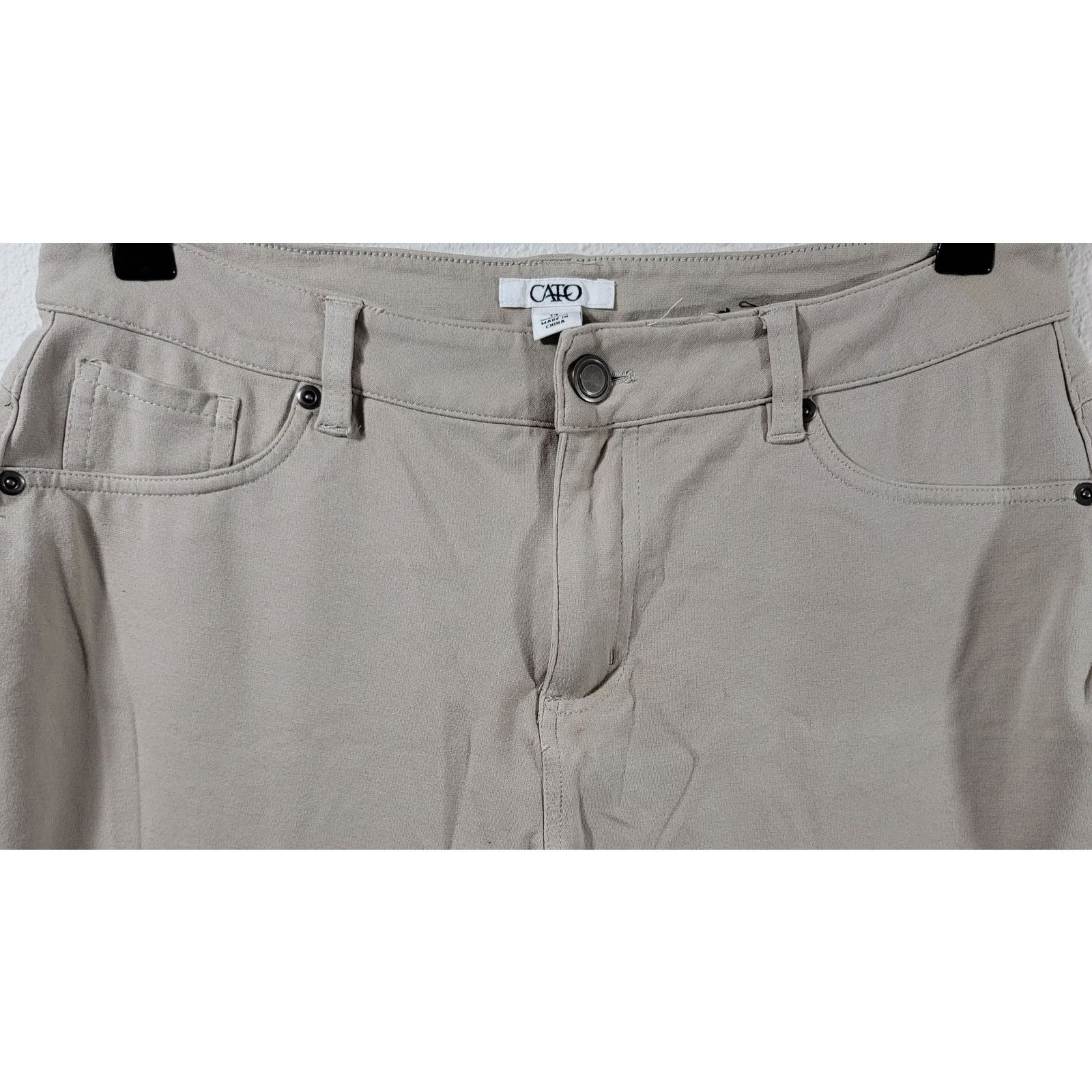 Other Cato Tan Faux Front Pockets Tapered Leg Jeggings 14 Stretch Size 36" / US 14 / IT 50 - 6 Thumbnail