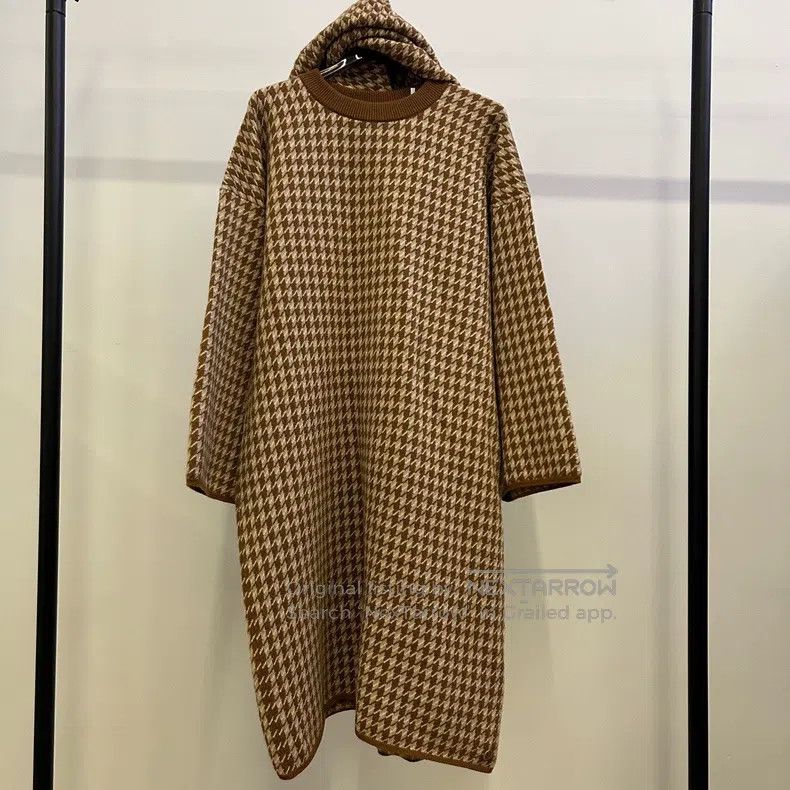 Hermes Hermes Houndstooth Round Neck Long Wool Skirt Size XXS / US 00 / IT 34 - 1 Thumbnail