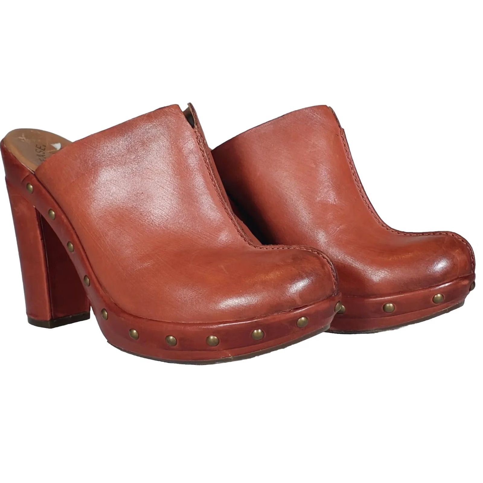 Vintage Kork-Ease Canyon Jacqueline Clogs Platform Leather Brown Size US 9 M Women's Size US 9 / IT 39 - 2 Thumbnail