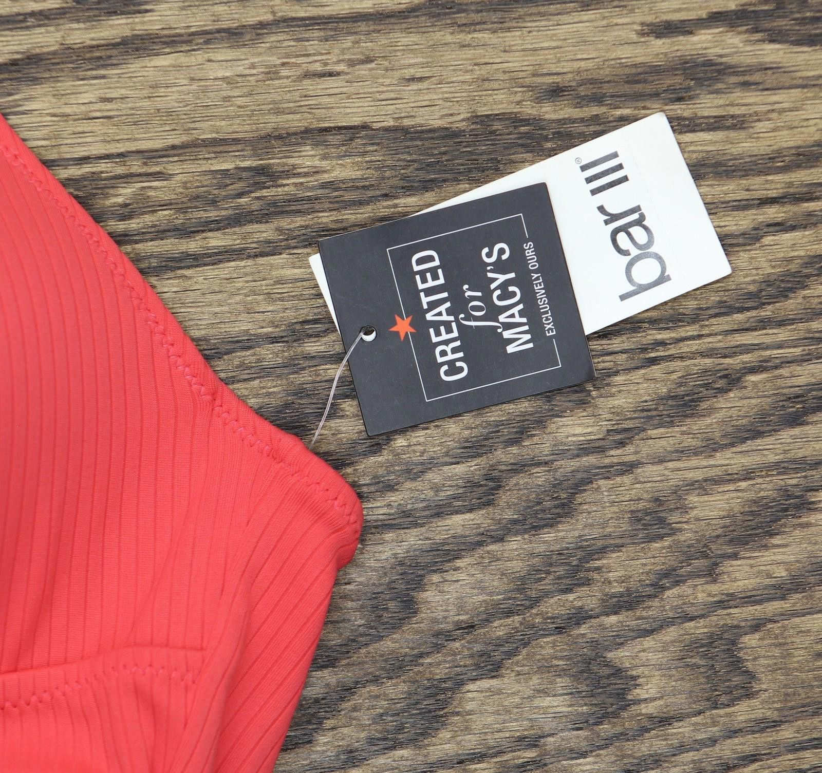 Bar III Nwt Bar Iii V-wire One Piece Swimsuit Bright Rose Pink S Size ONE SIZE - 3 Thumbnail