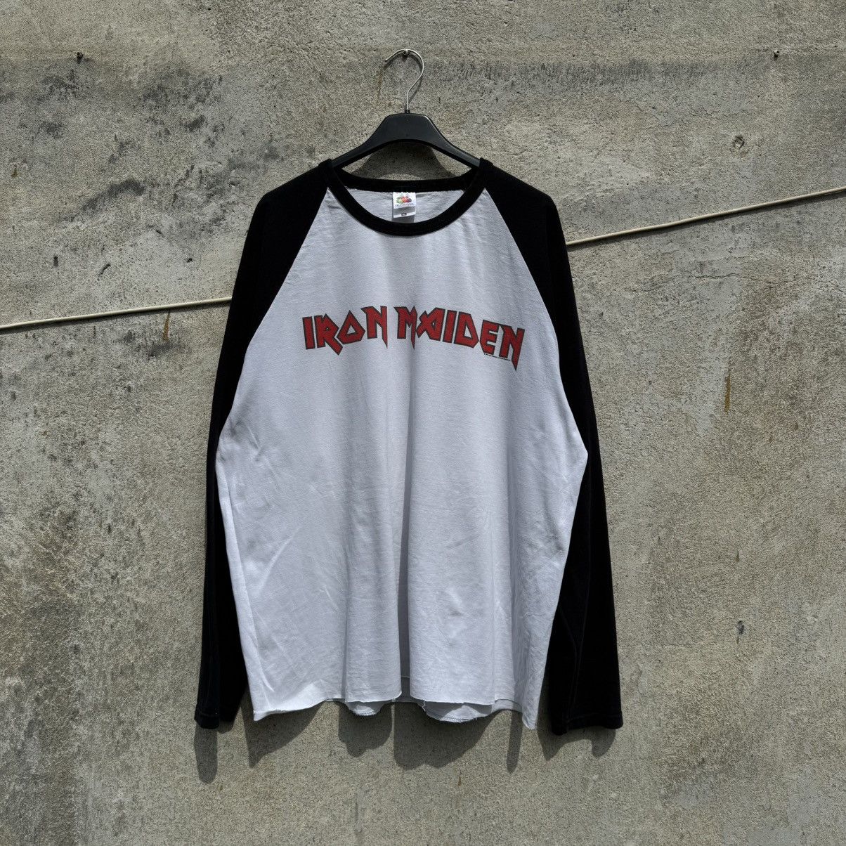 Iron Maiden 2014 Iron Maiden Vintage Raglan Cropped Longsleeve Metal Size US XL / EU 56 / 4 - 10 Thumbnail