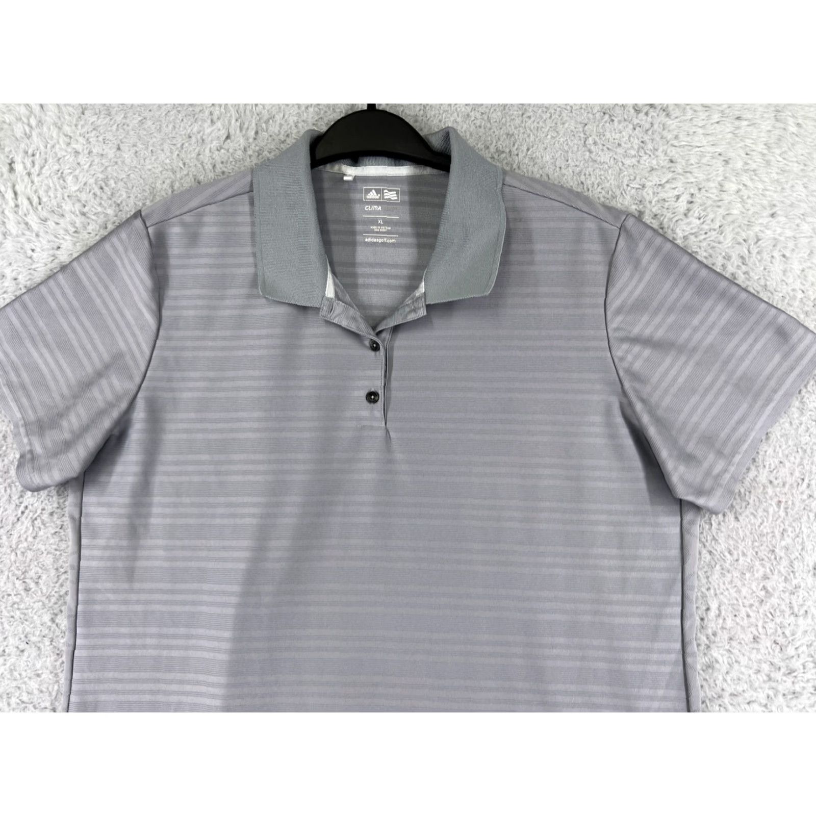 Adidas Adidas Polo Shirt Mens XL Gray Striped Polyester Golf Polo Shirt - Men’s, Short Sleeve, - Golf, Athletic, American, Sports Size US XL / EU 56 / 4 - 5 Thumbnail