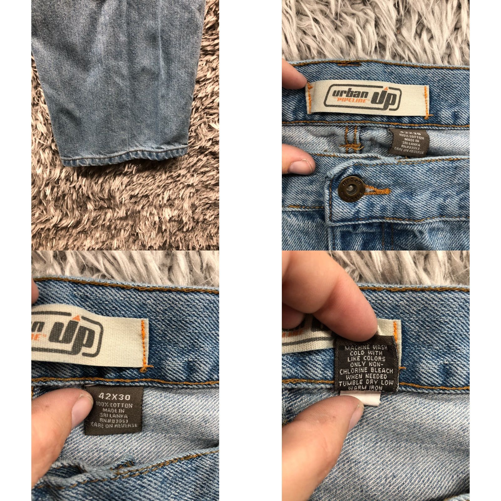 Vintage Urban Pipeline Jeans Main Right? Actually: Urban Pipeline Jeans Straight Mid Blue Denim 42x30 Mens Regular Belt Loops 5-Pocket Vintage No Size US 42 / EU 58 - 8 Thumbnail