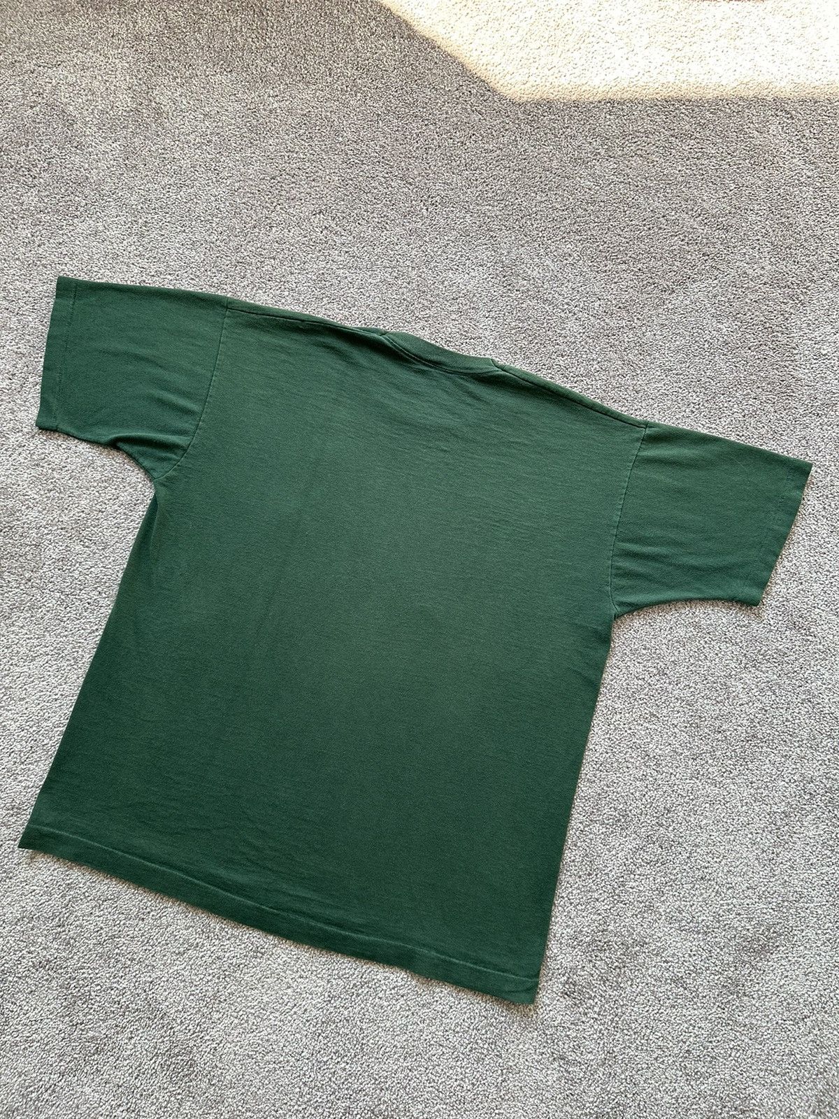 Fruit Of The Loom × Vintage Green 90's Single Stitch Blank Tee Size US L / EU 52-54 / 3 - 6 Thumbnail