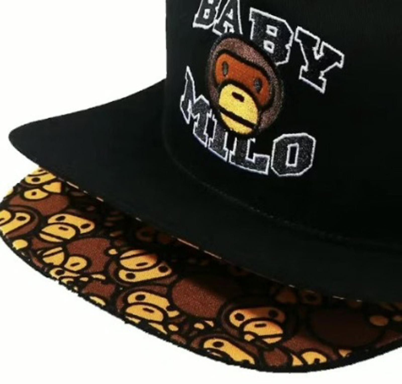 Bape BAPE x Baby Milo Snapback Hat w/ Double Brim Black All-Over Size ONE SIZE - 6 Thumbnail
