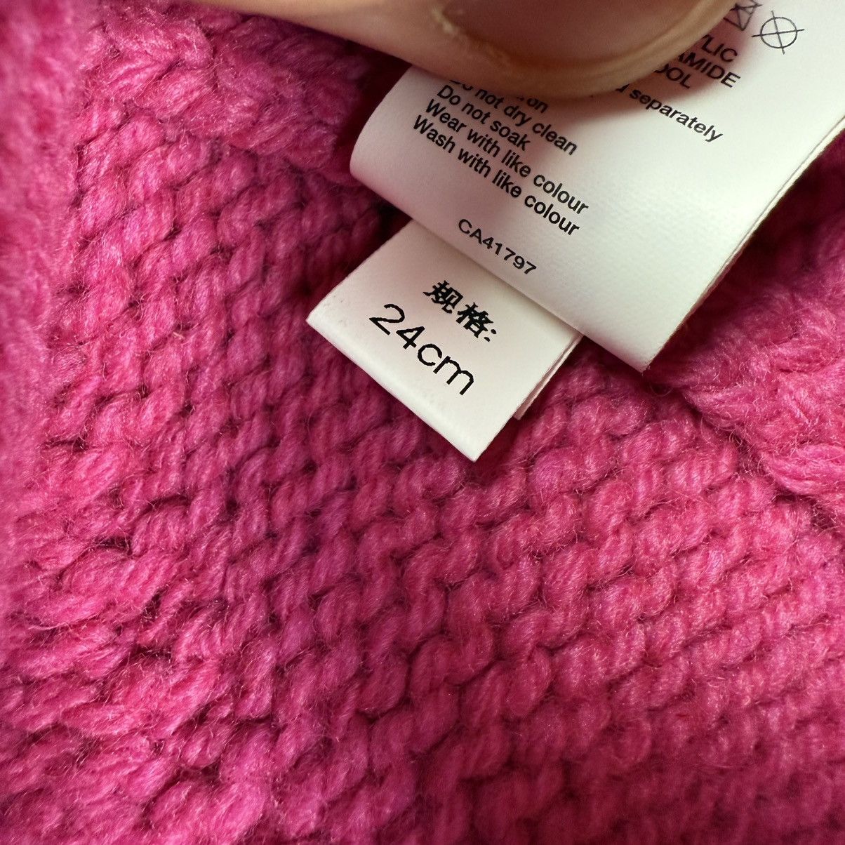 Aape A Bathing Ape Big Logo Knit ‘Pink’ Beanie Size ONE SIZE - 8 Thumbnail