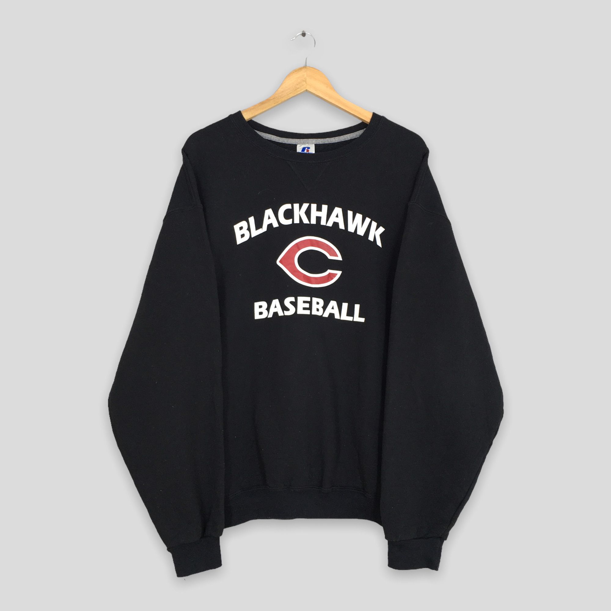 MLB Vintage Baseball Black Hawk College Sweatshirt Large Size US L / EU 52-54 / 3 - 1 Thumbnail