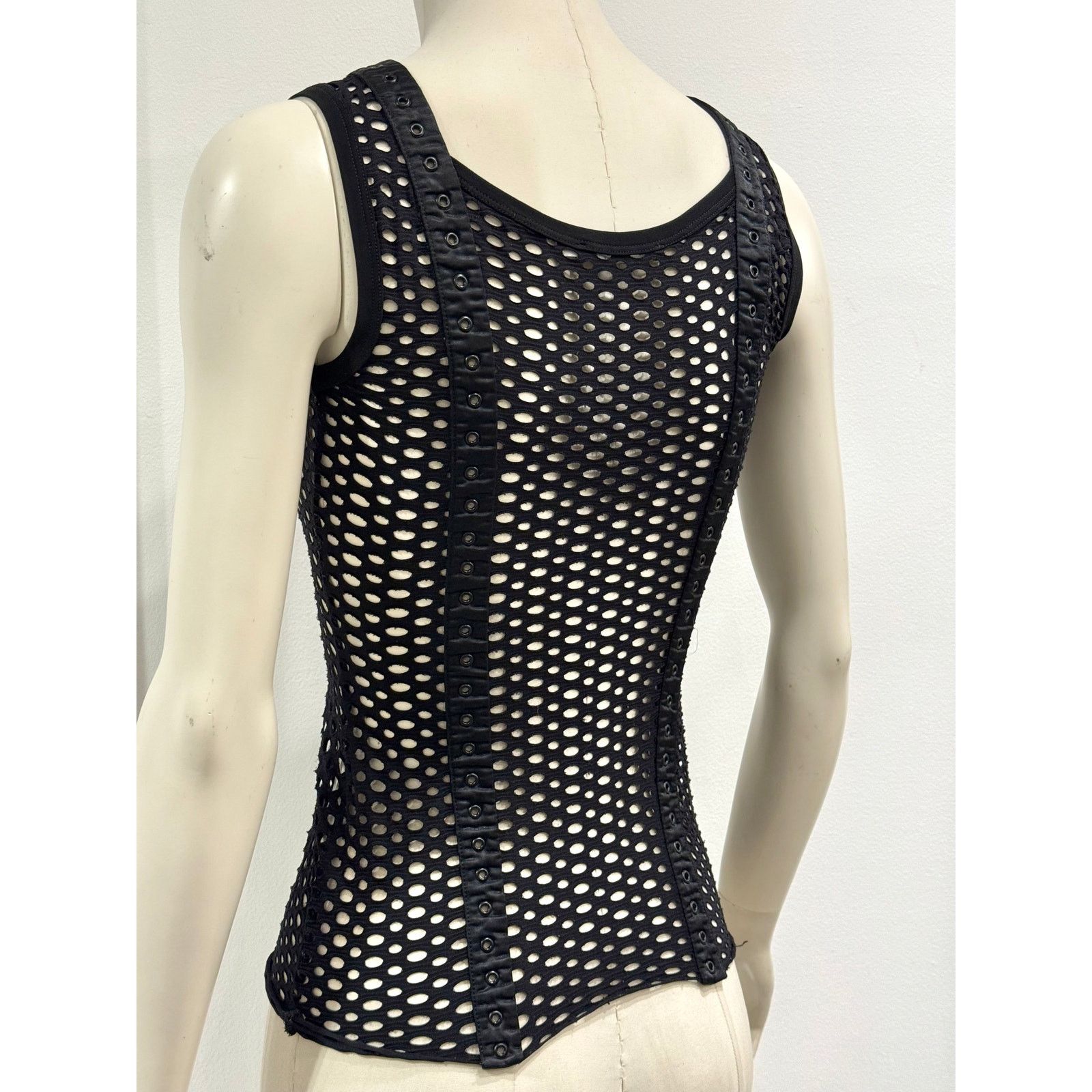 Dolce & Gabbana S/S2003 Dolce & Gabbana fishnet bondage lace-up tank top Size XS / US 0-2 / IT 36-38 - 4 Thumbnail