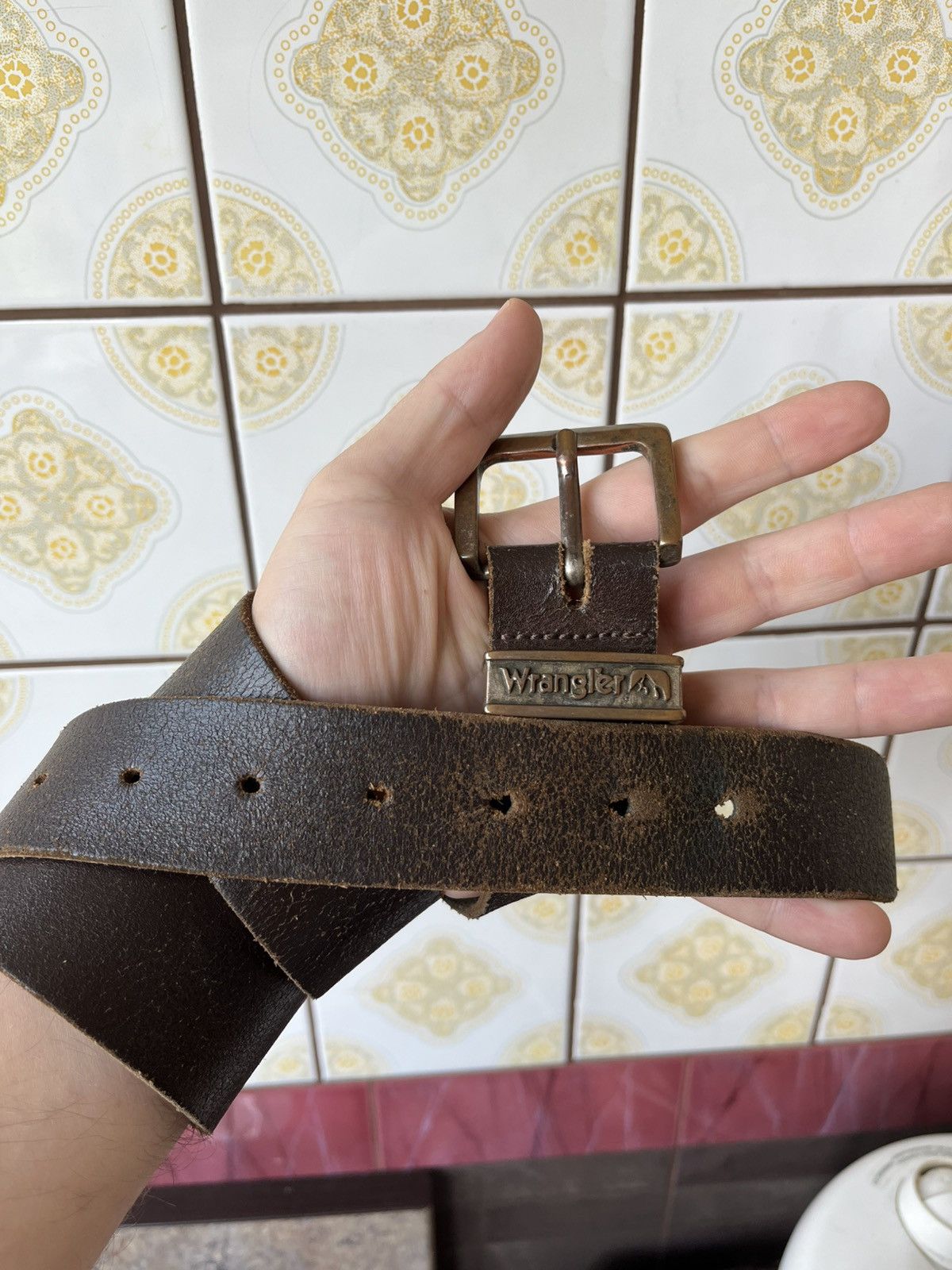 Wrangler Wrangler vintage leather belt Size ONE SIZE - 1 Thumbnail