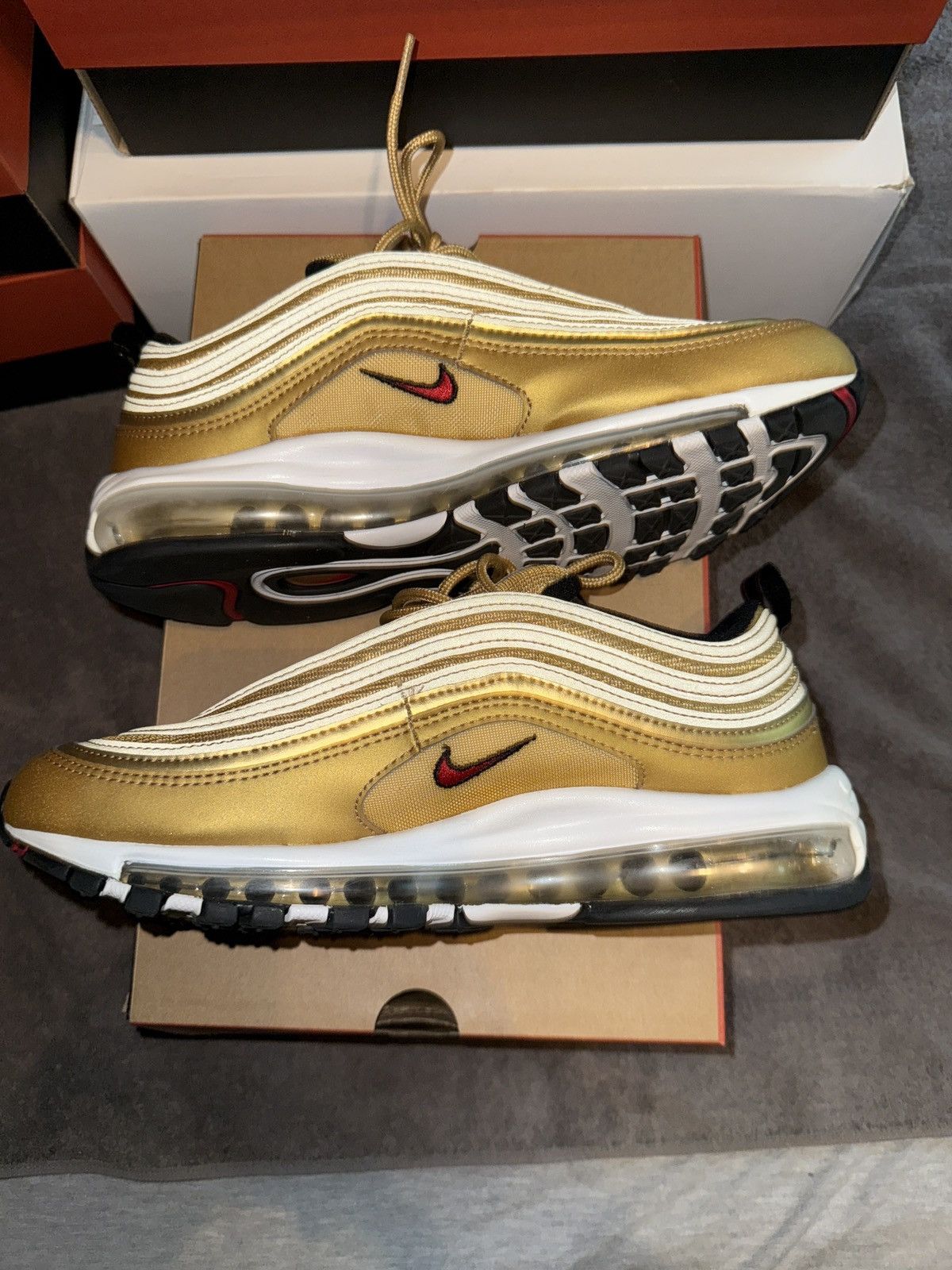 Nike Nike Air Max 97 Metallic Gold Size US 9 / EU 42 - 4 Thumbnail