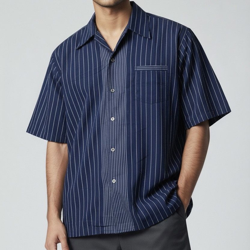 Vintage Topco navy inspired issey miyake short sleeve button shirt Size US L / EU 52-54 / 3 - 2 Thumbnail