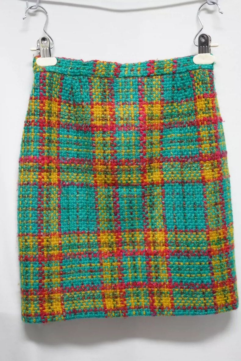 Kenzo KENZO A beautiful knitted checkered baggy skirt Size 25" / US 0 / IT 36 - 9 Thumbnail